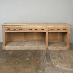 Antique French Louis XVI Stripped Store Counter
