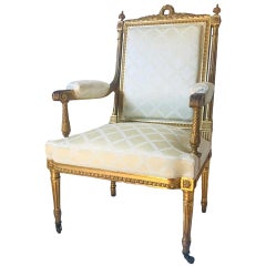 Antique Louis XVI Style Armchair a La Reine