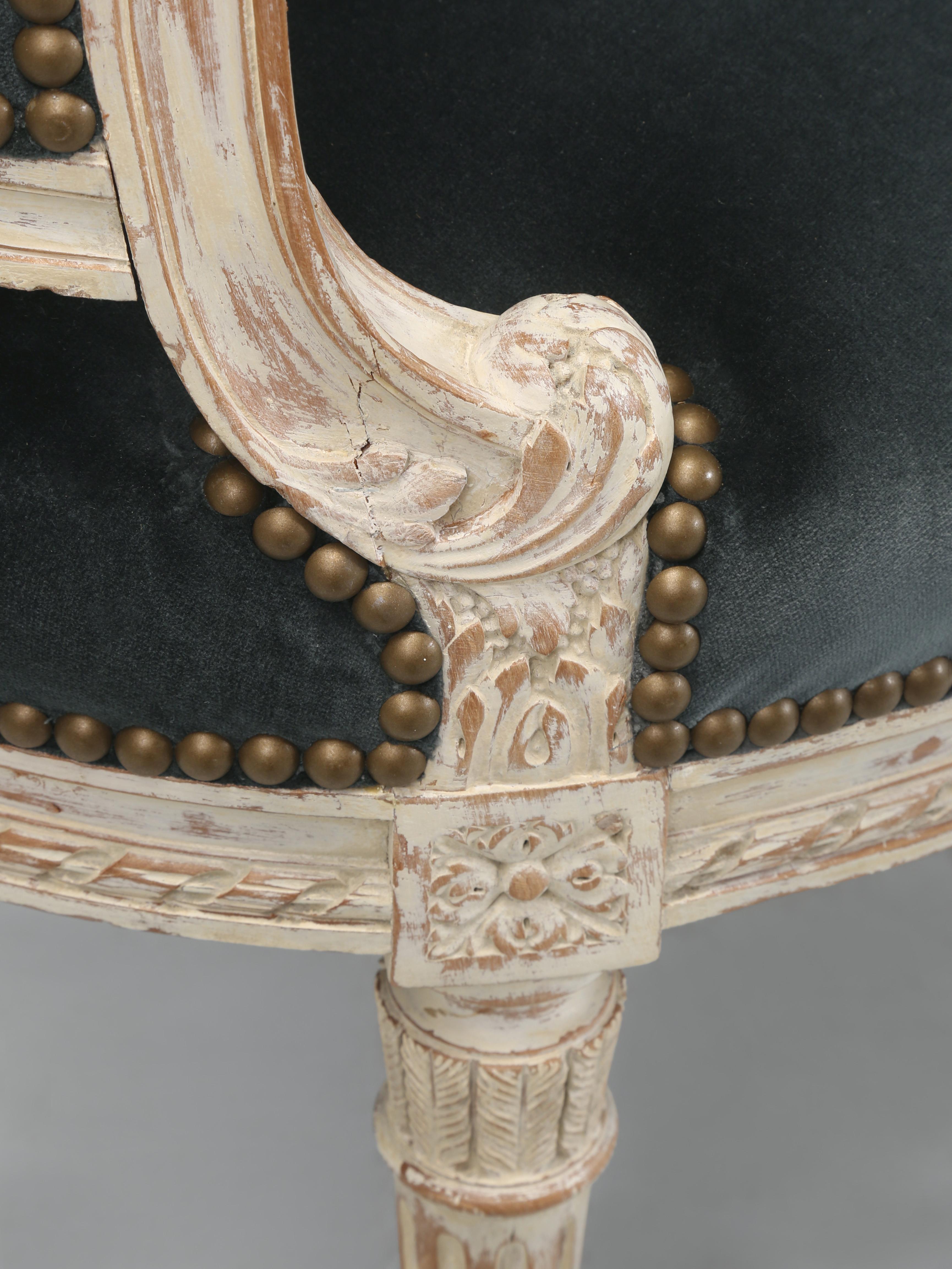 Antique French Louis XVI Style Armchairs or Bergère Chairs from the Early 1800’s For Sale 8