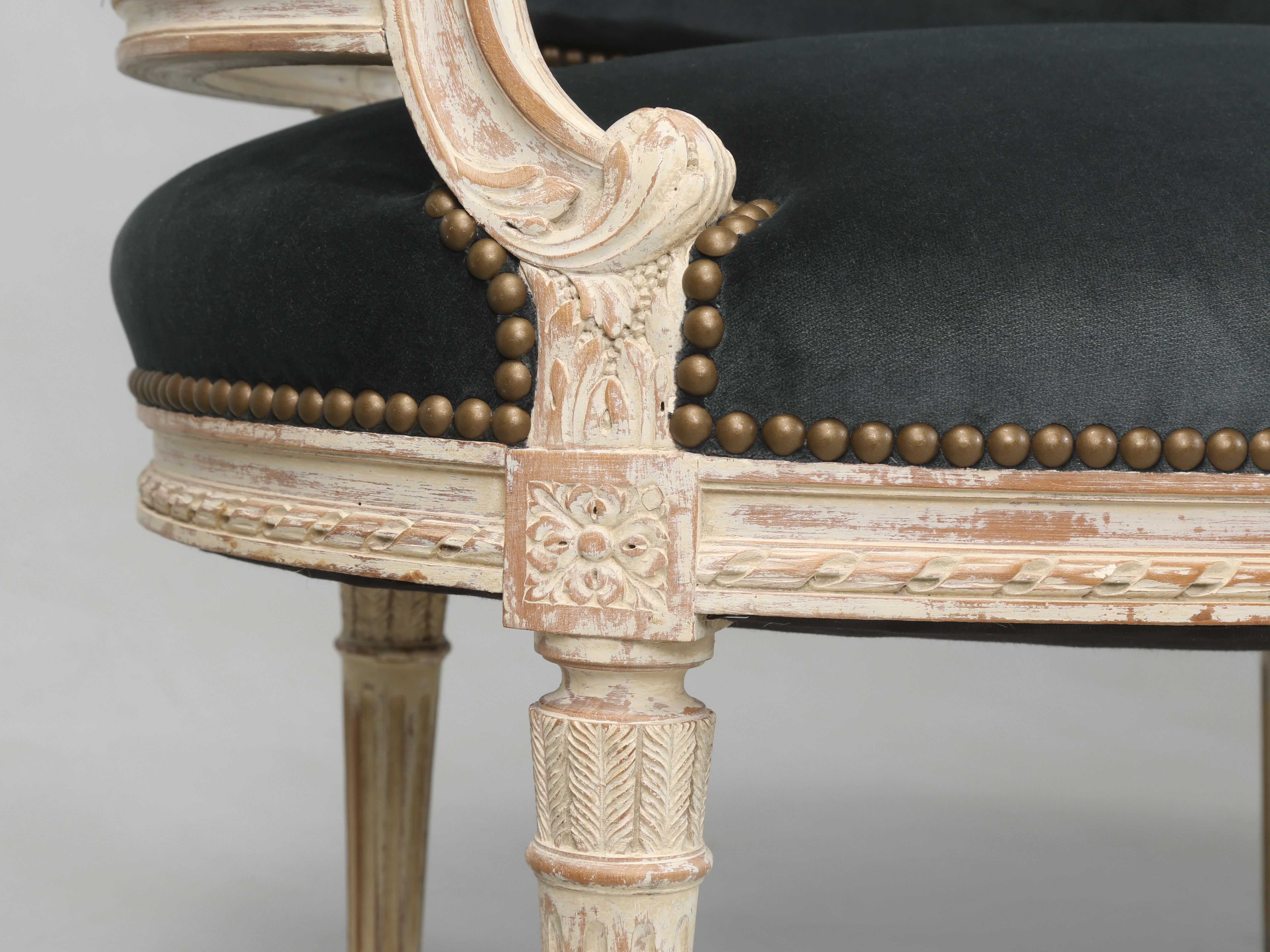 Antique French Louis XVI Style Armchairs or Bergère Chairs from the Early 1800’s For Sale 9