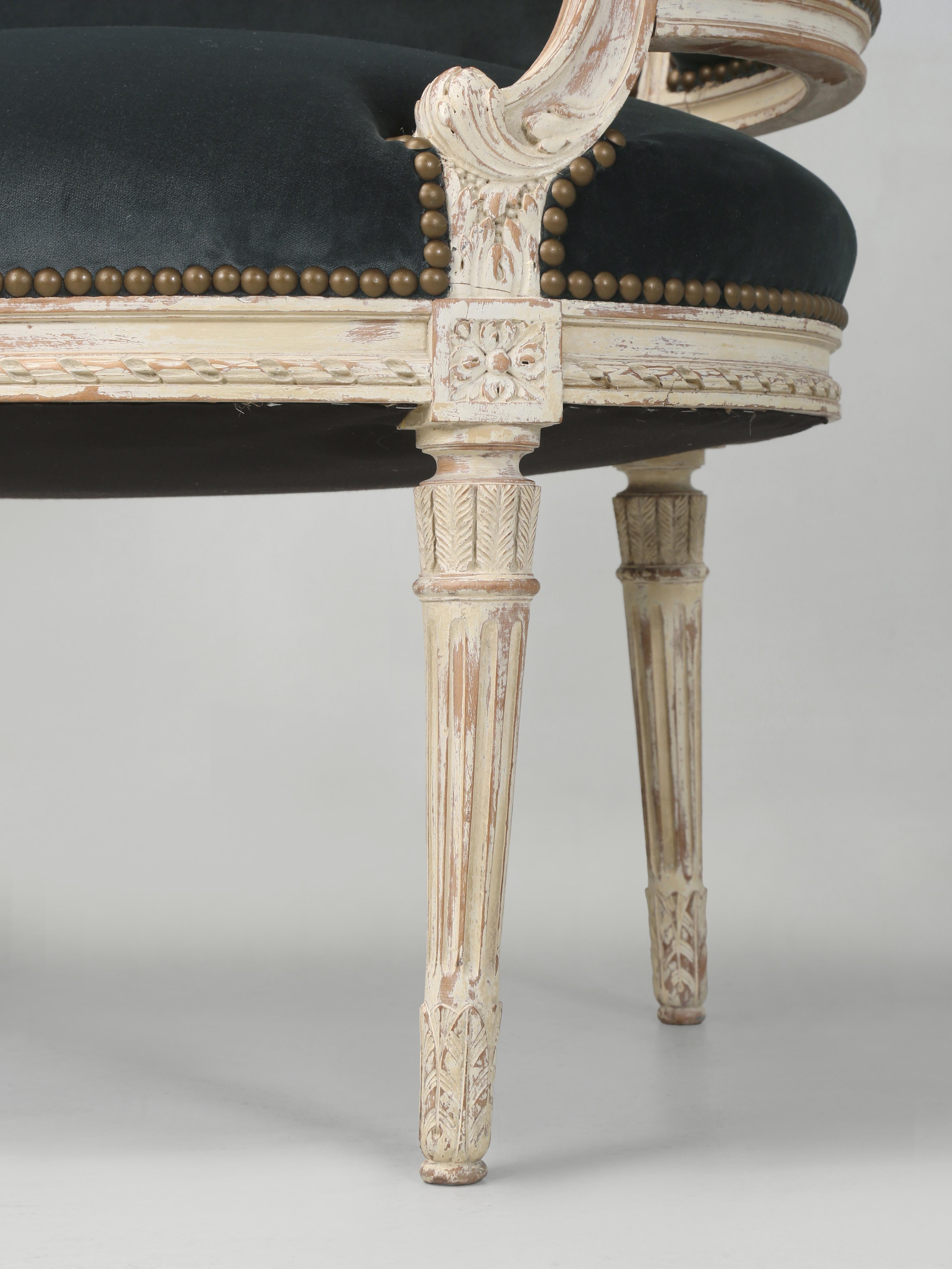 Antique French Louis XVI Style Armchairs or Bergère Chairs from the Early 1800’s For Sale 10