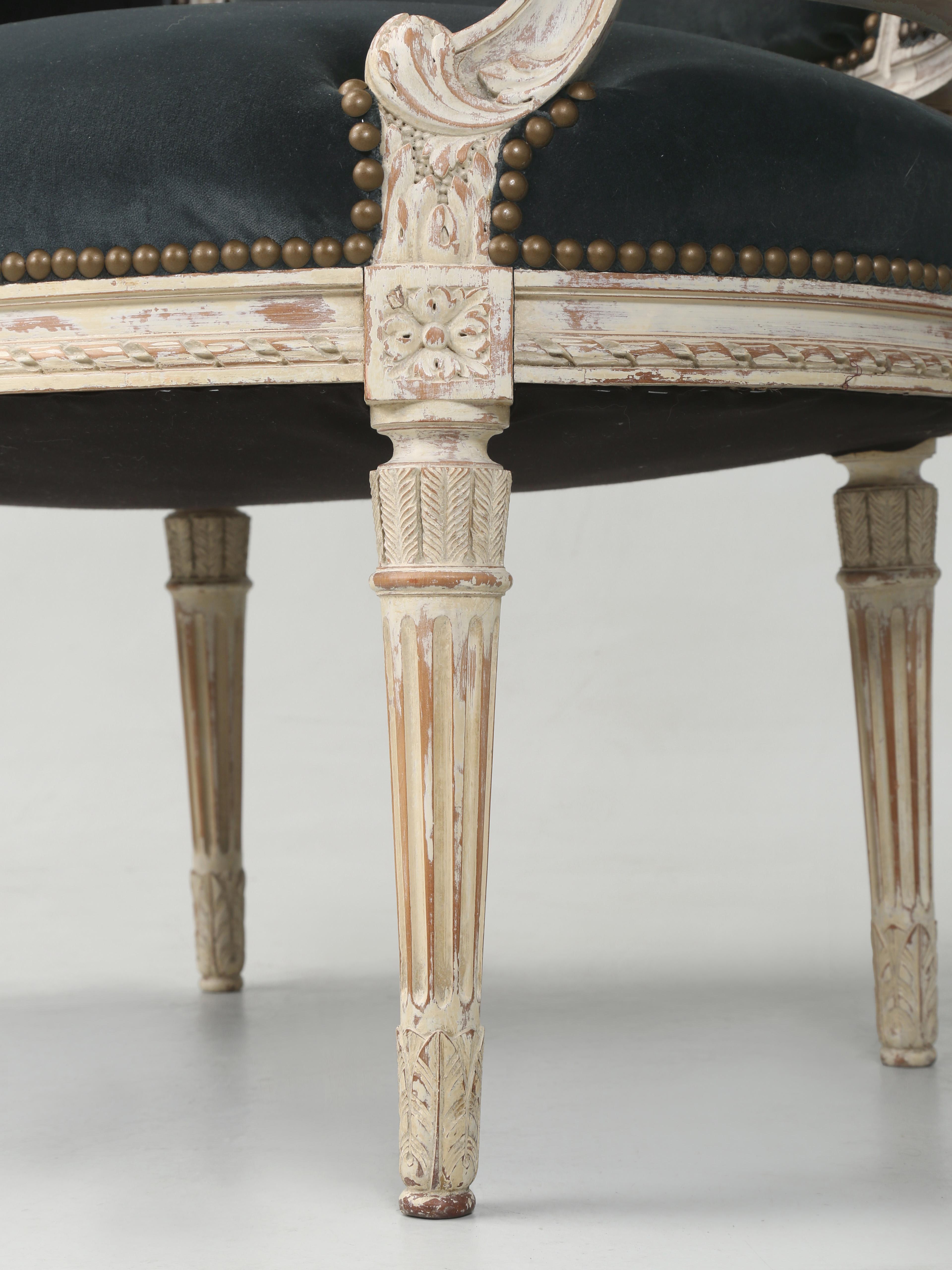 Antique French Louis XVI Style Armchairs or Bergère Chairs from the Early 1800’s For Sale 11