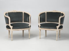 Antique French Louis XVI Style Armchairs or Bergère Chairs from the Early 1800’s