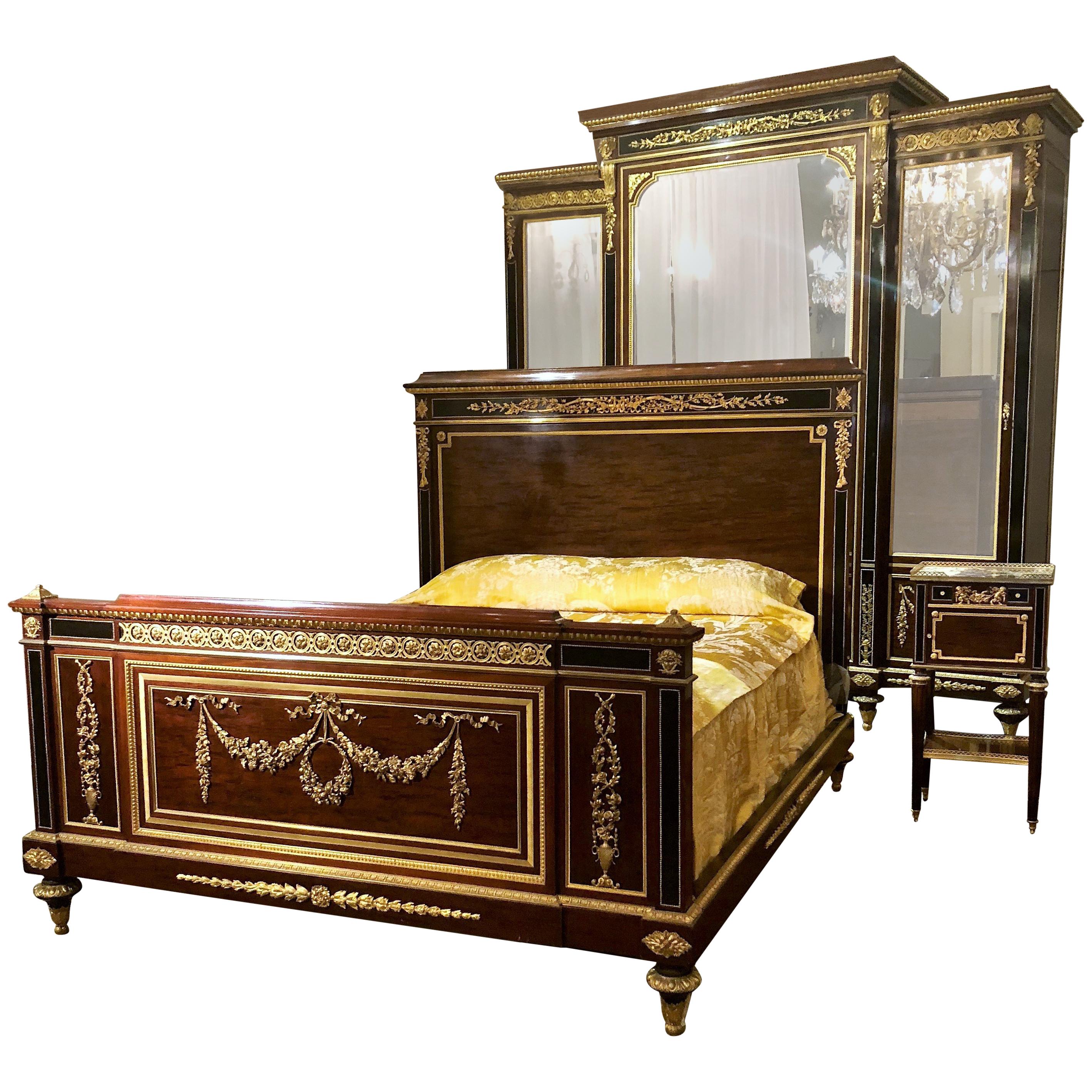 Antique French Louis XVI Style Bedroom Suite by Master Ebeniste Francois Linke