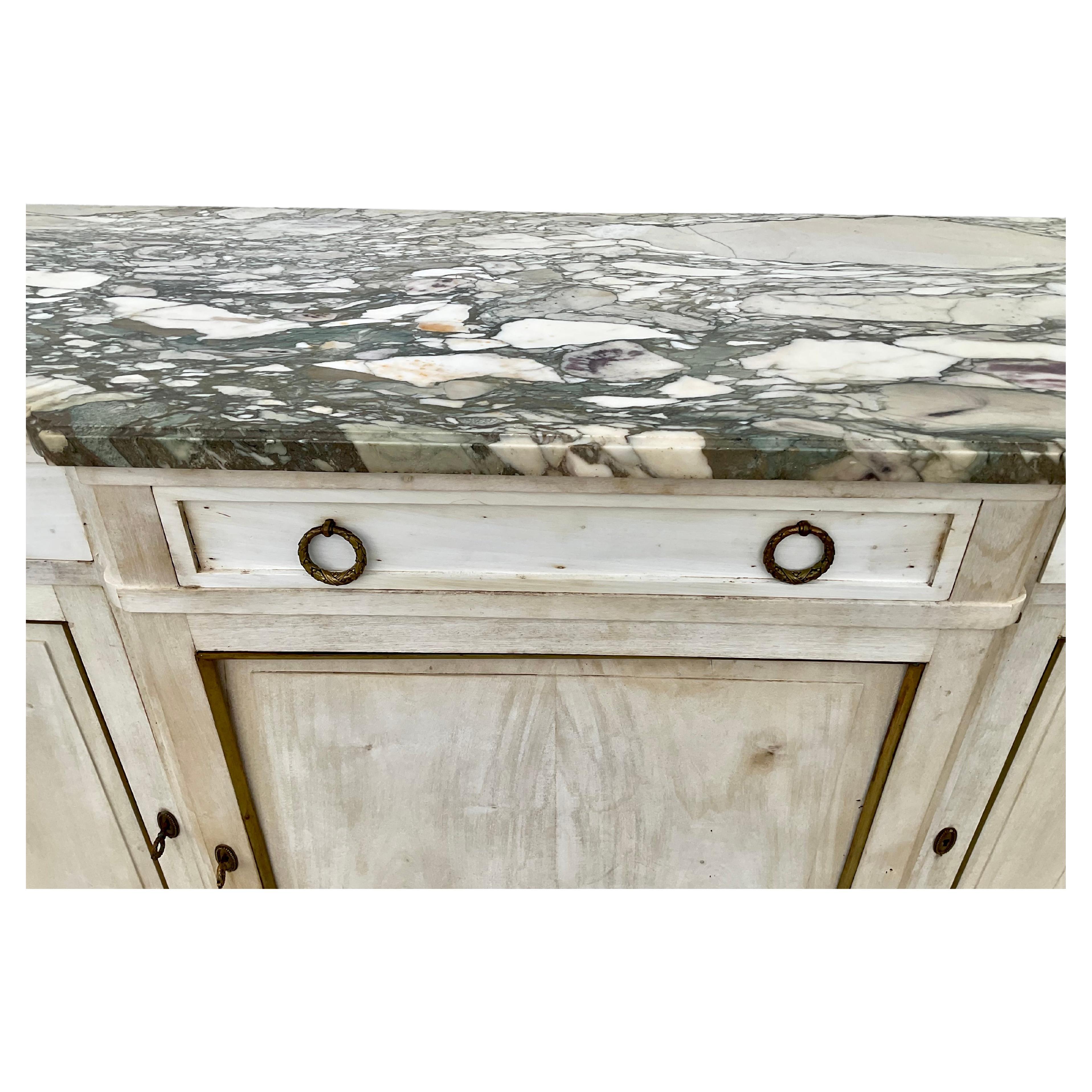 20th Century Antique French Louis XVI Style Bleached Cherry Enfilade Buffet