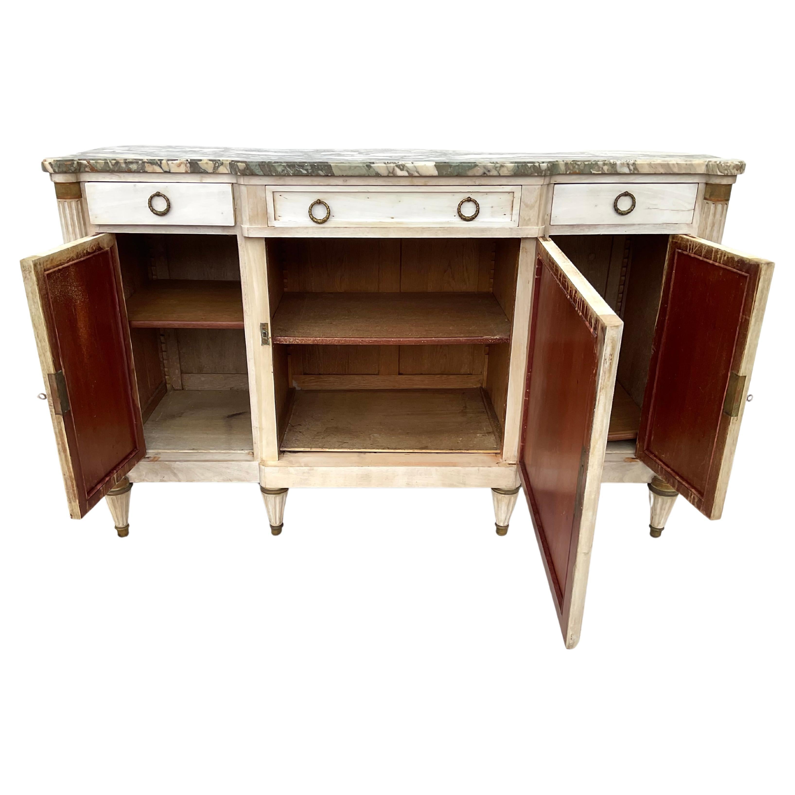 Antique French Louis XVI Style Bleached Cherry Enfilade Buffet 1