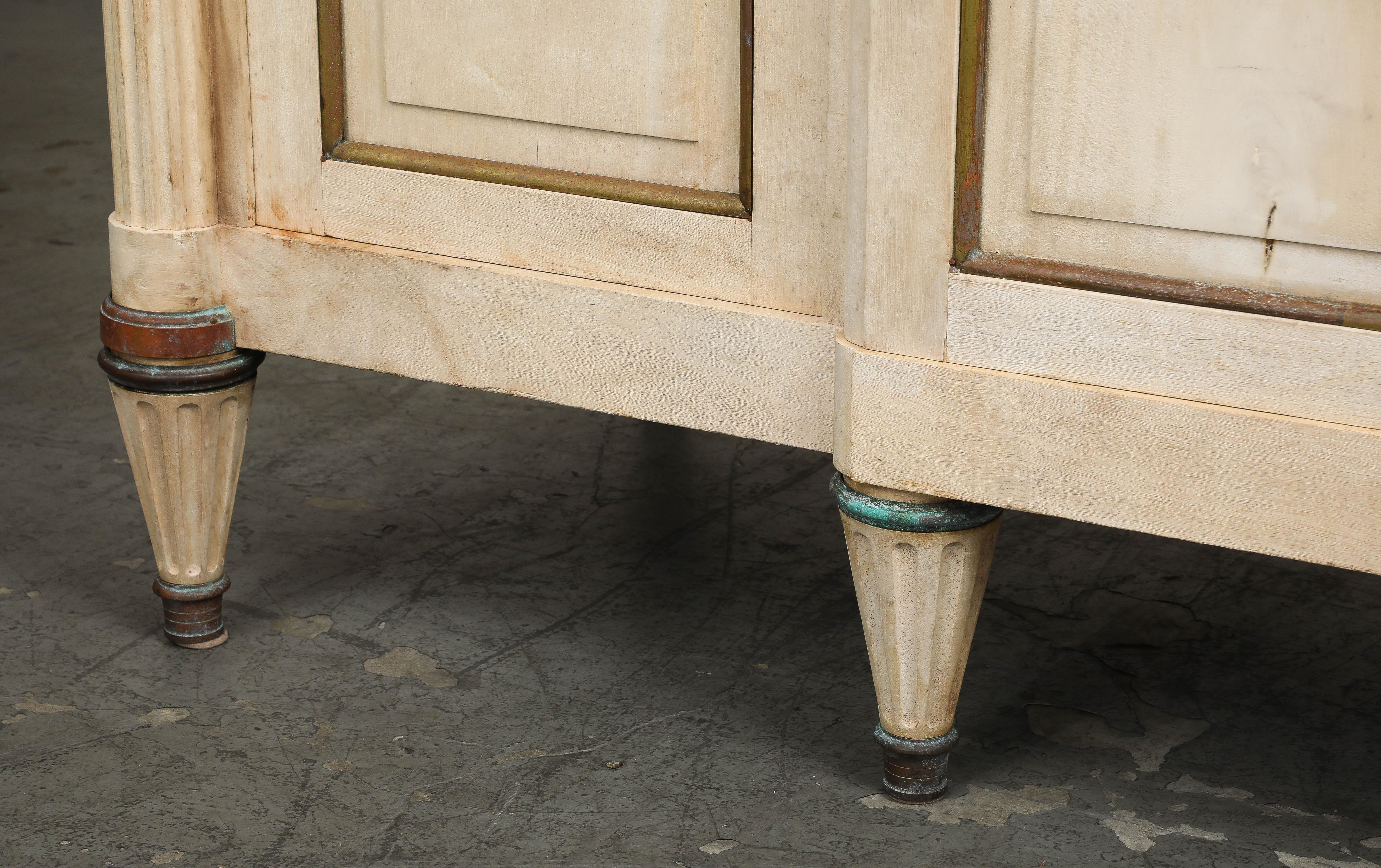 Antique French Louis XVI Style Bleached Cherry Enfilade Buffet with Marble Top 7