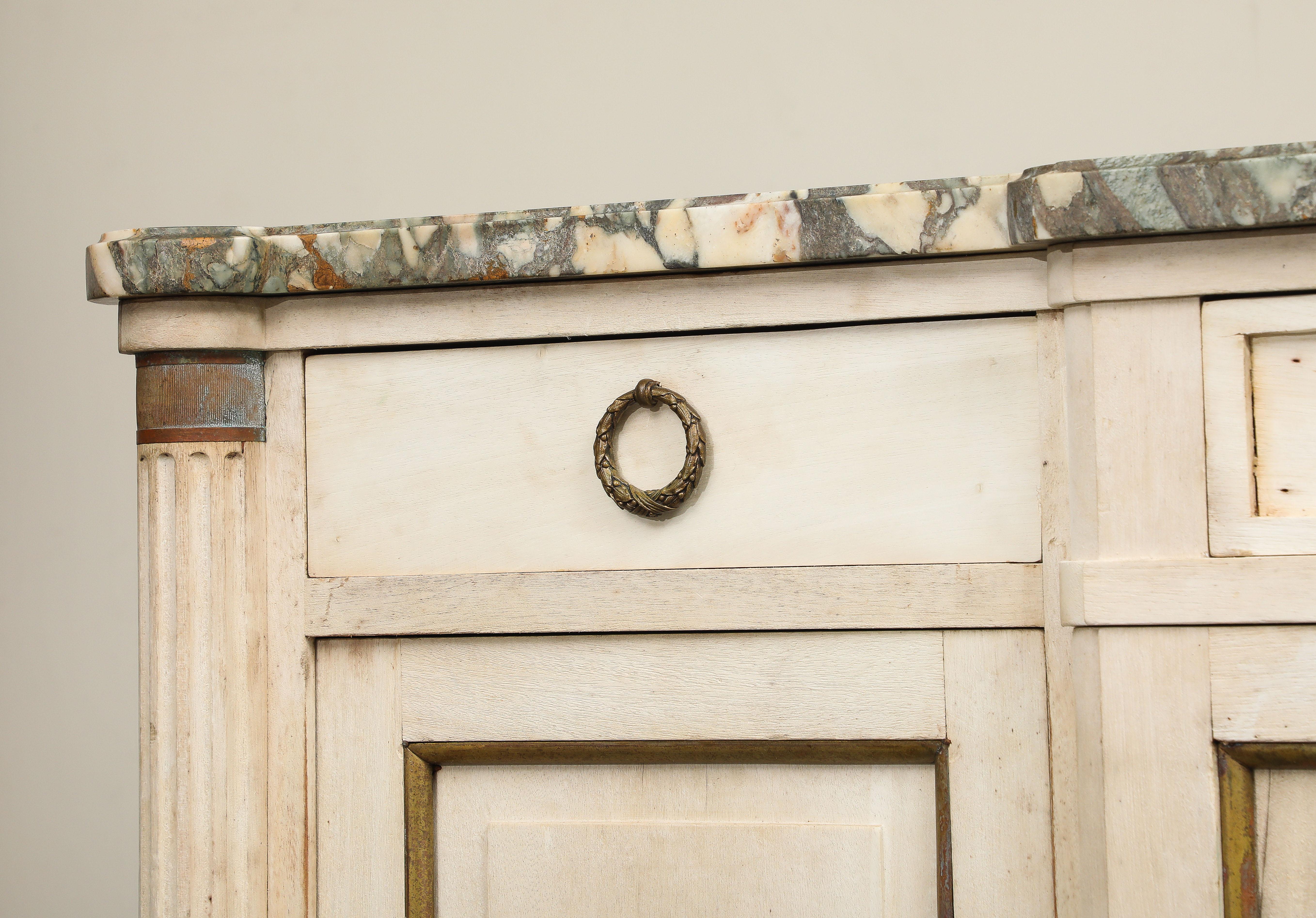 Antique French Louis XVI Style Bleached Cherry Enfilade Buffet with Marble Top 8