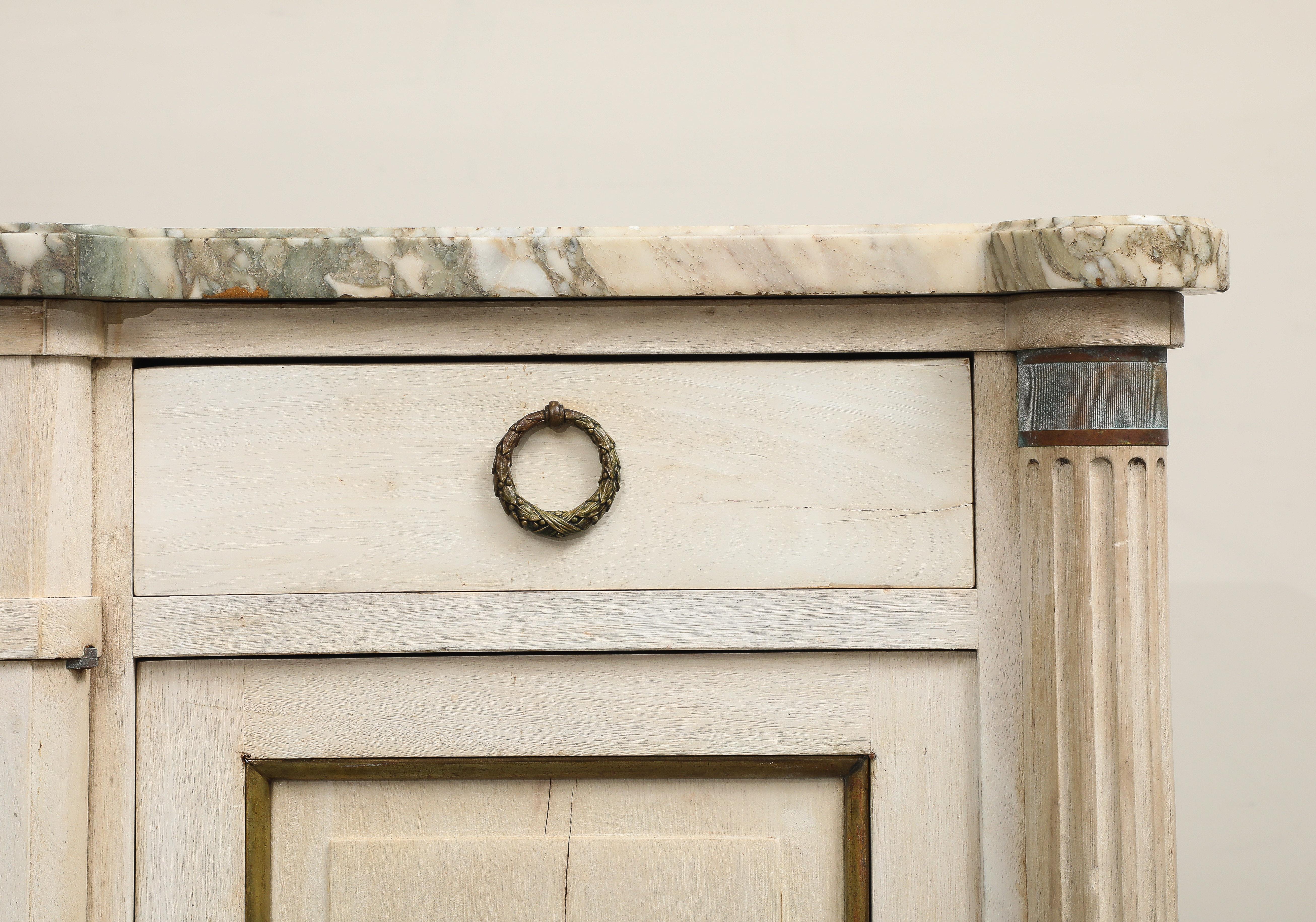 Antique French Louis XVI Style Bleached Cherry Enfilade Buffet with Marble Top 5
