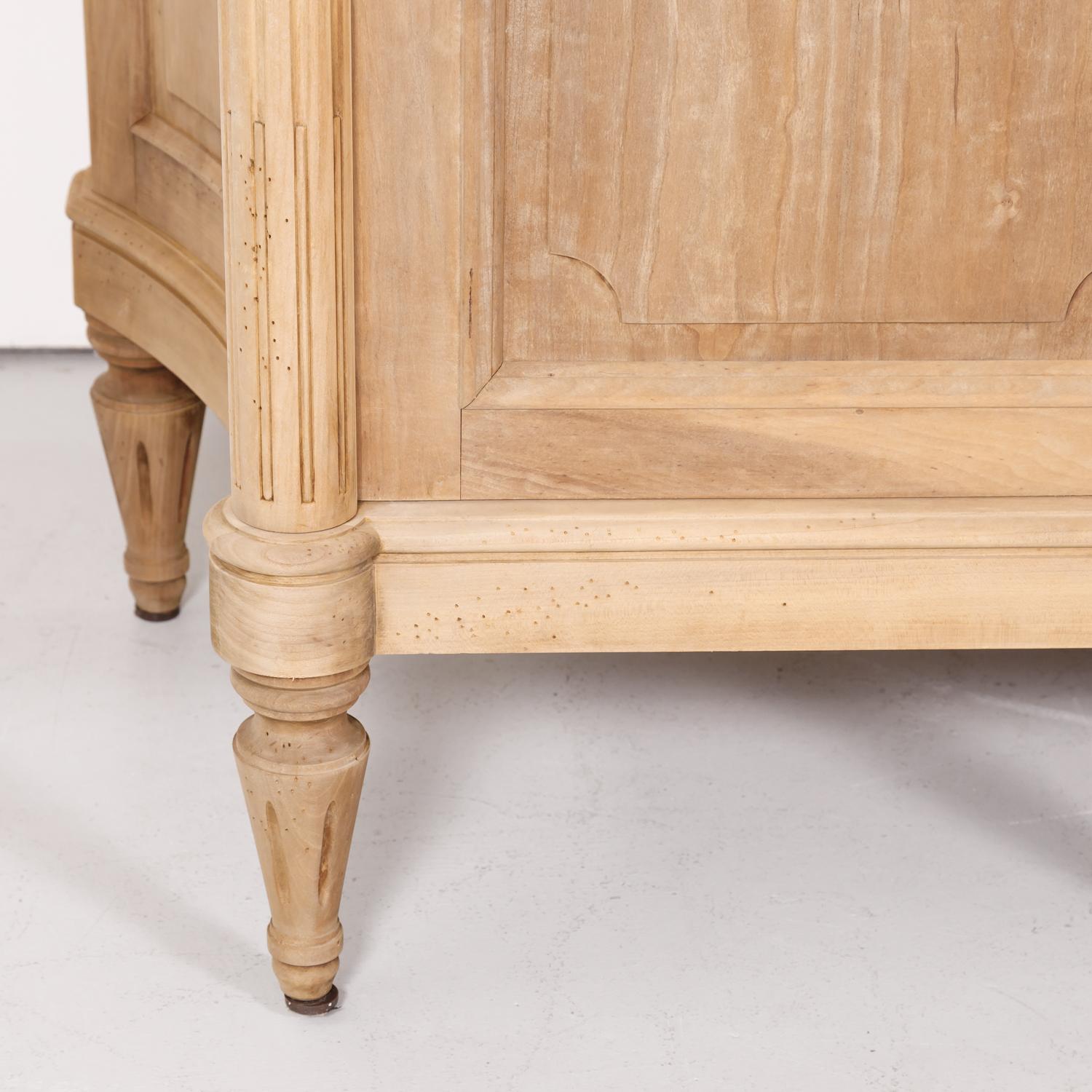 Antique French Louis XVI Style Bleached Walnut Enfilade Buffet 8