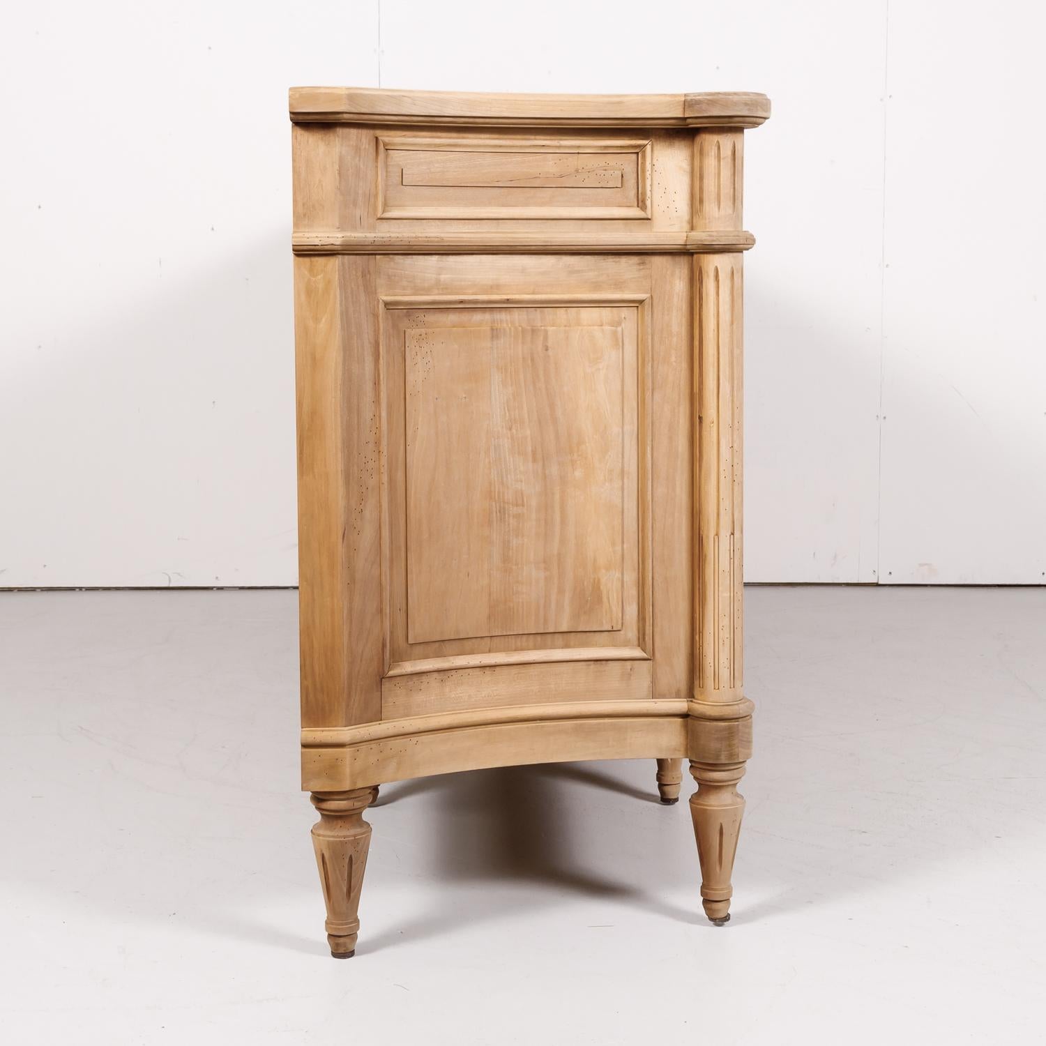 Antique French Louis XVI Style Bleached Walnut Enfilade Buffet 11