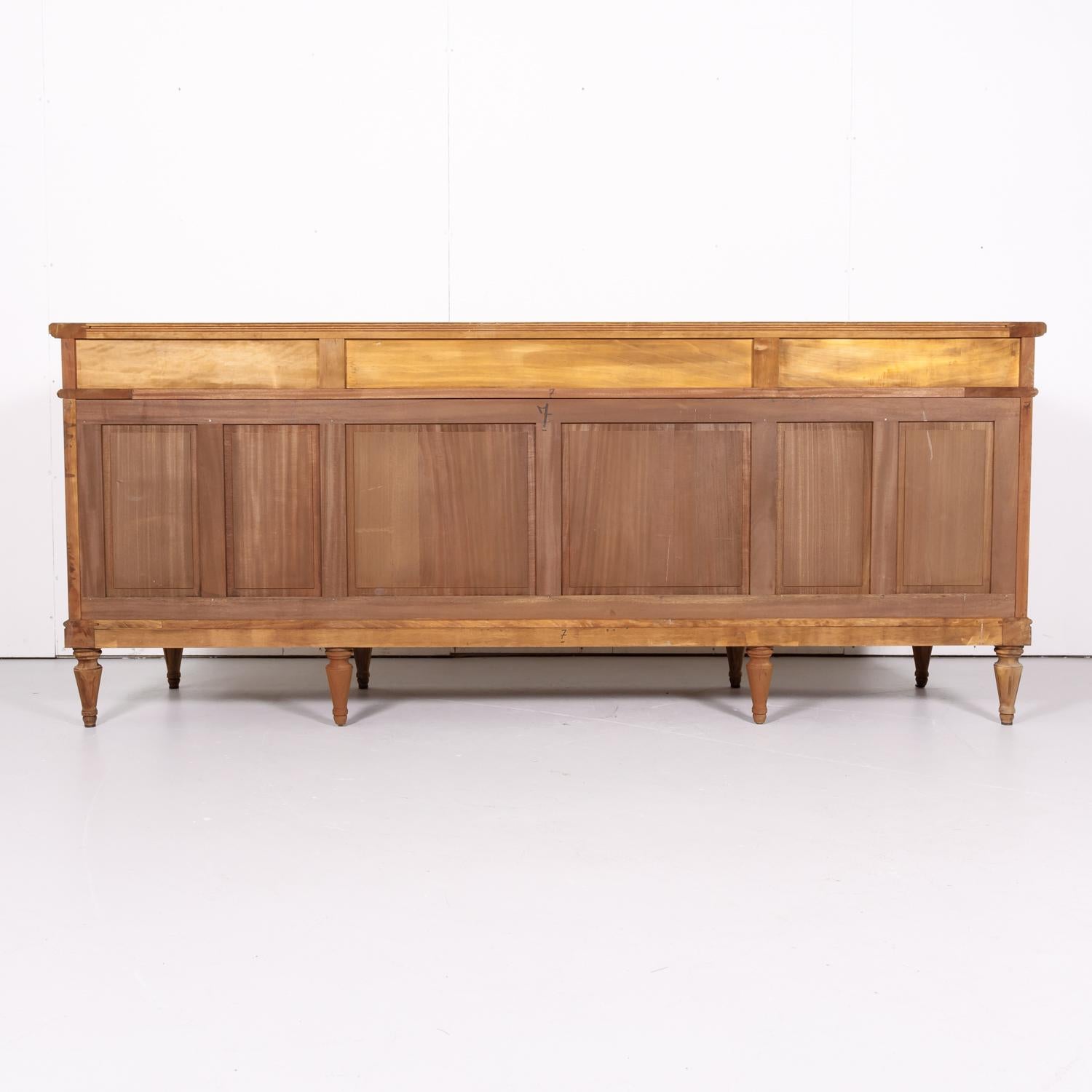 Antique French Louis XVI Style Bleached Walnut Enfilade Buffet 14