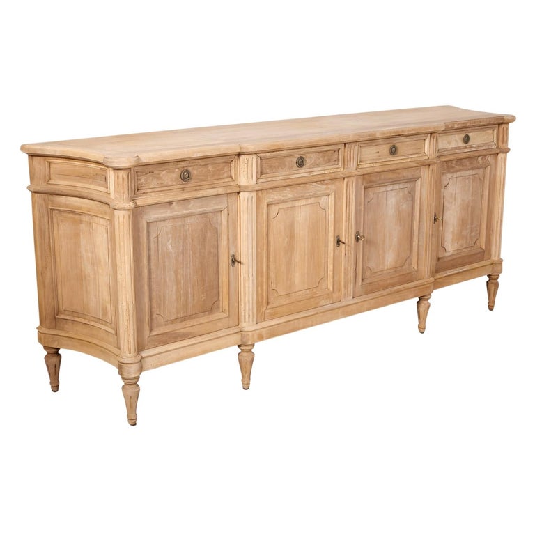 Antique French Louis XVI Style Bleached Walnut Enfilade Buffet at 1stDibs