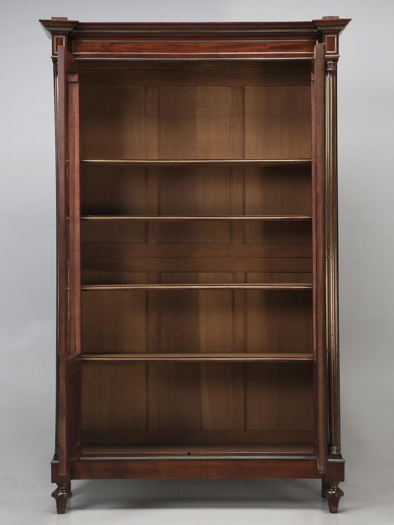 Antique French Louis XVI Style Bookcase or Bibliotheque in Mahogany and