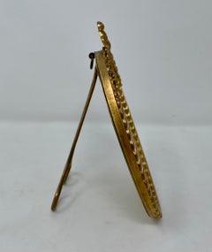 Antique French Louis XVI Style Bronze D' Ore Oval Picture Frame, circa 1890