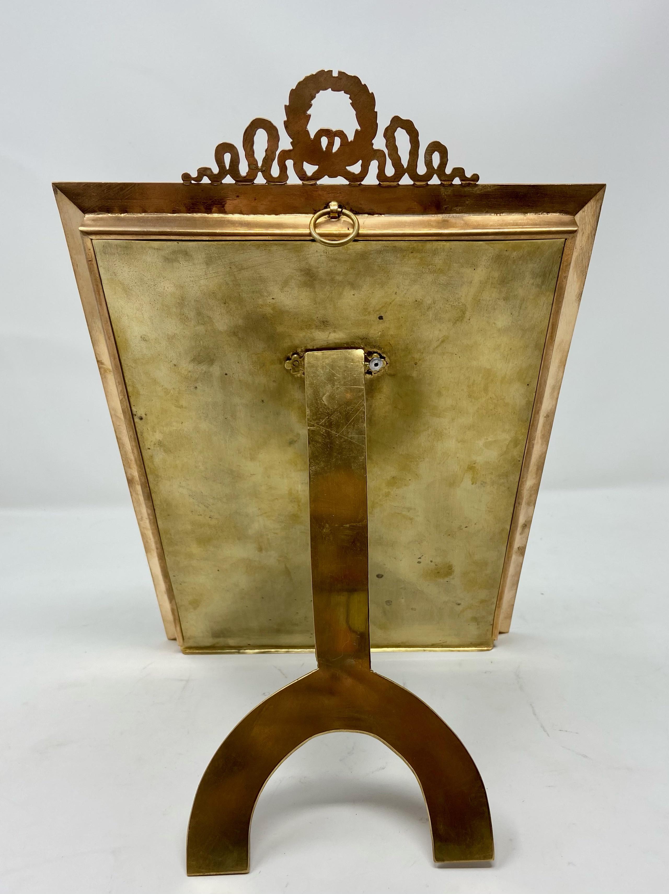 Antique French Louis XVI Style Bronze D'oré Rectangular Picture Frame Circa 1890 In Good Condition In New Orleans, LA