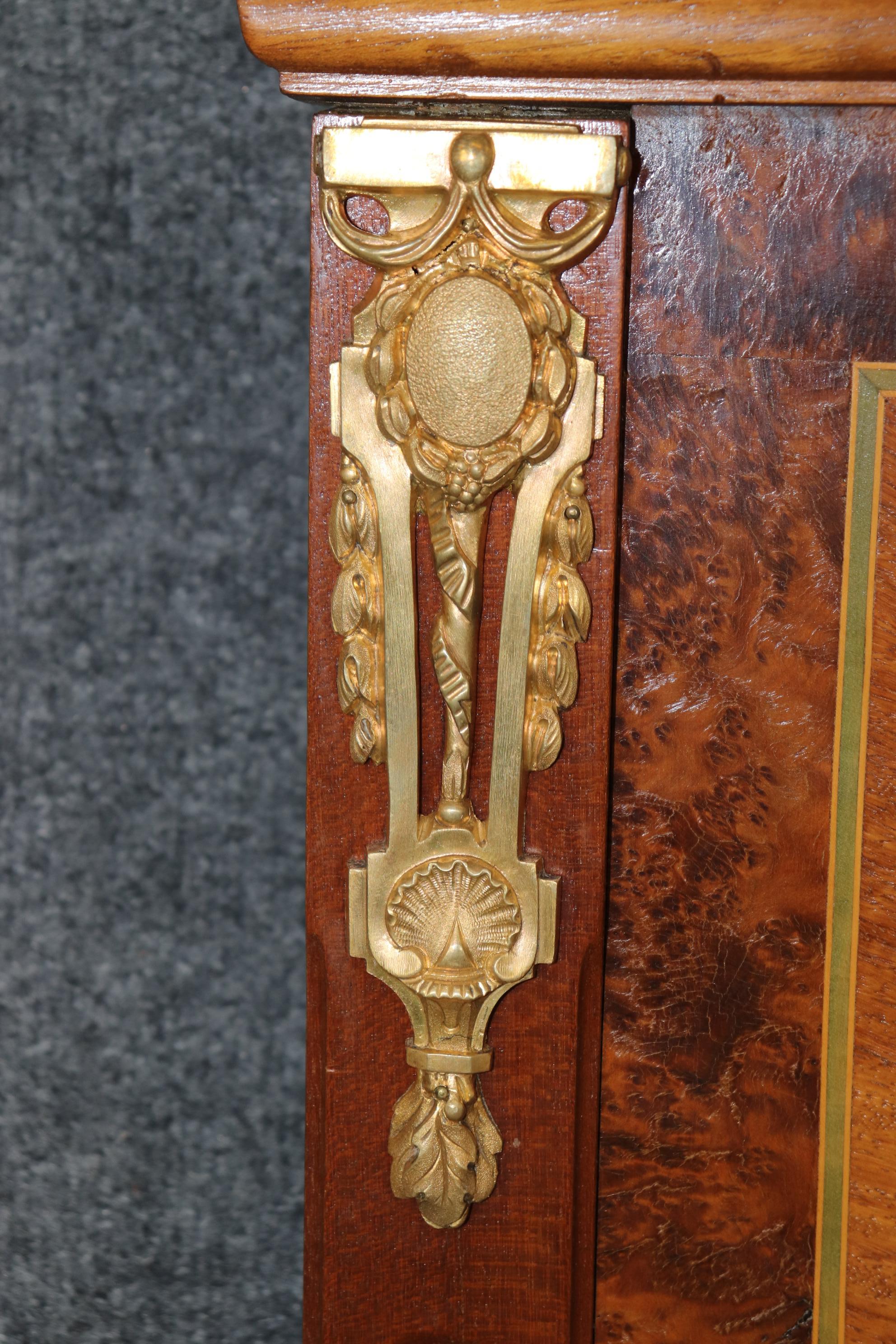 Antique French Louis XVI Style Bronze Mounted Parquetry Bed By Mercier Freres For Sale 4