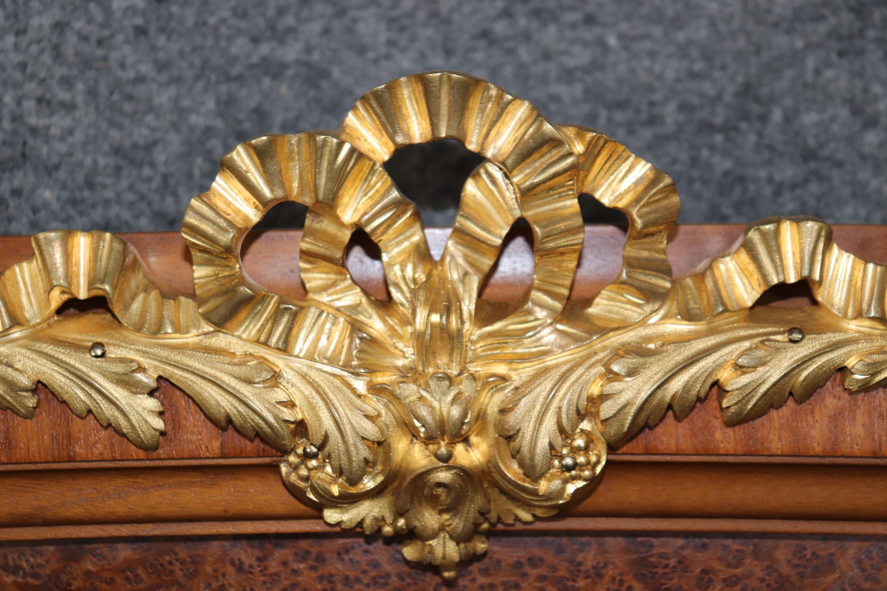 Antique French Louis XVI Style Bronze Mounted Parquetry Bed By Mercier Freres For Sale 9