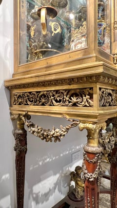Antique French Louis XVI Style Bronze Vitrine on Stand by Francois Linke
