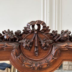 Antique French Louis XVI Style Buffet Server with Marble Top and Mirror