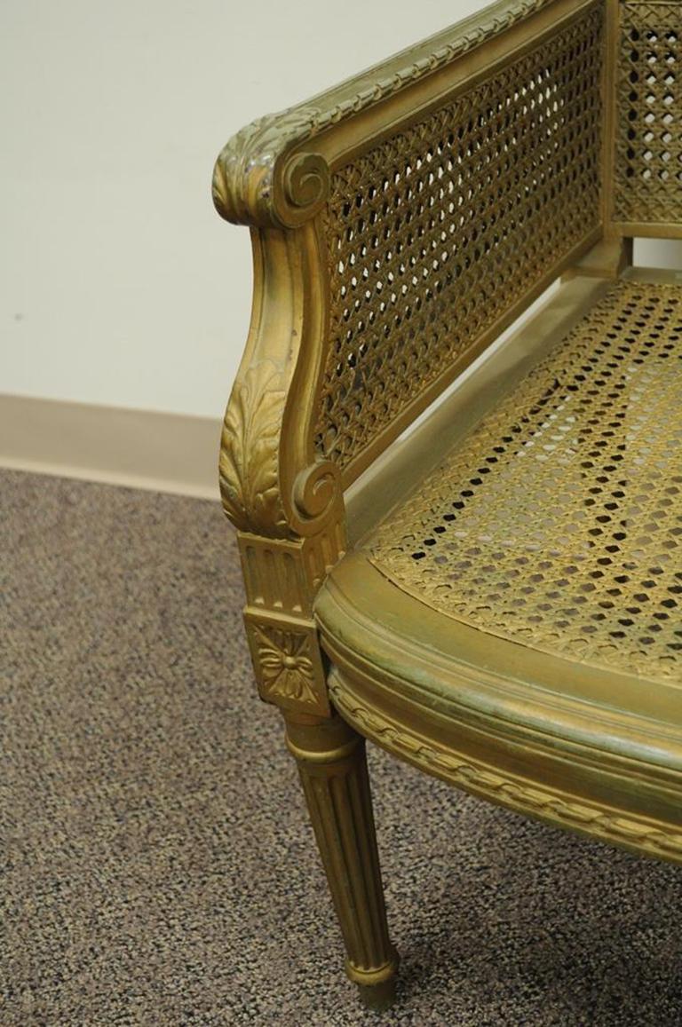 Antike Französisch Louis XVI Stil Caned Chaise Lounge Recamier Fainting Couch Sofa 1