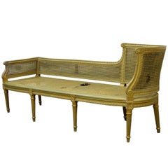 Antike Französisch Louis XVI Stil Caned Chaise Lounge Recamier Fainting Couch Sofa