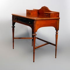 Antique French Louis XVI Style Carved Mahogany Ladies Desk by Widdicomb