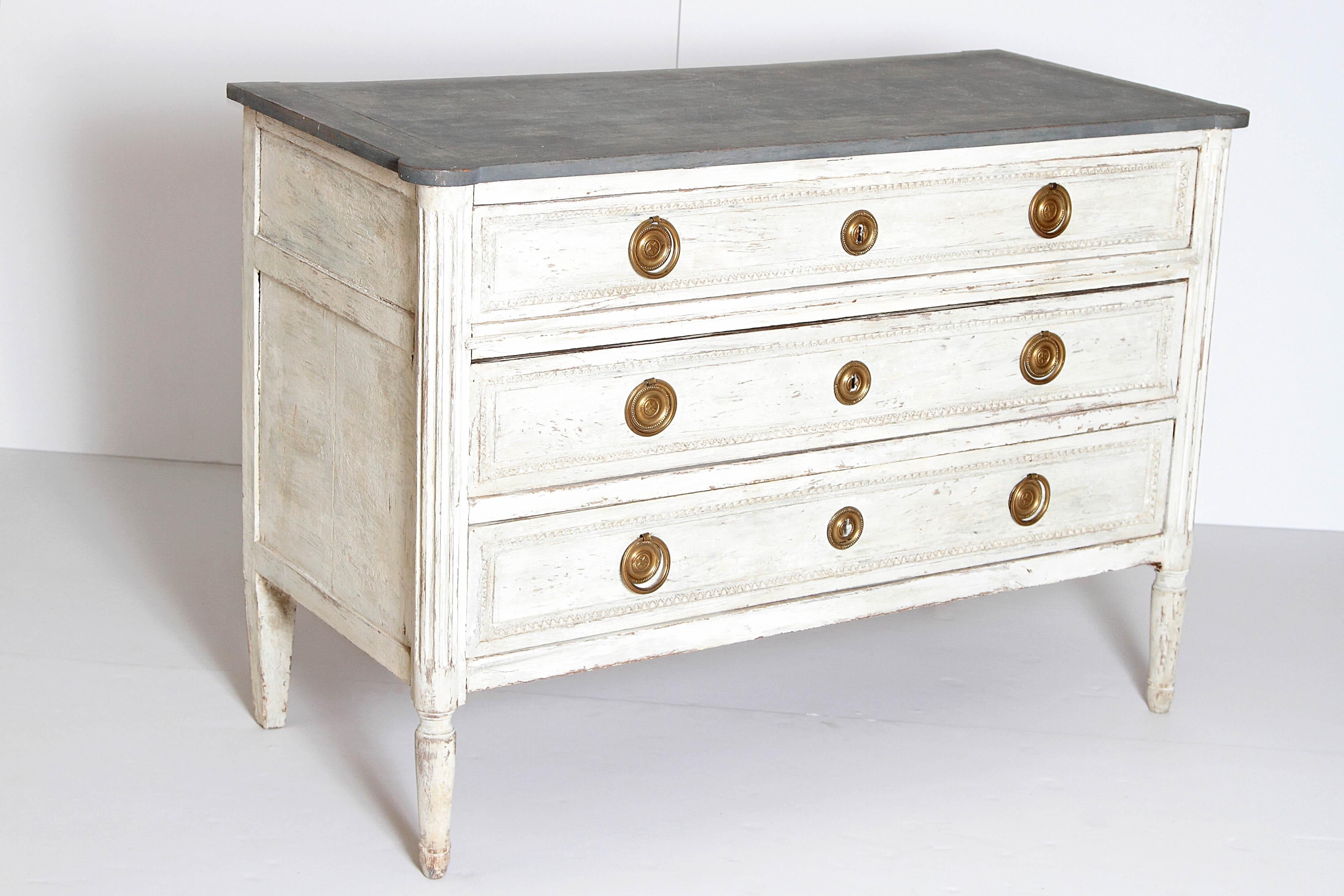 Gustavian Antique French Louis XVI Style Chest of Drawers or Commode