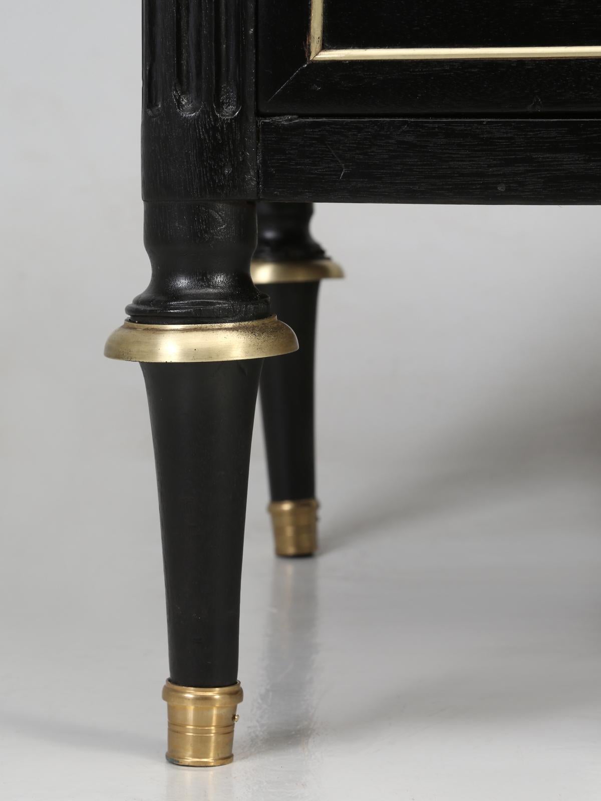 Antique French Louis XVI Style Commode in an Ebonized Finish, Restored in House 13