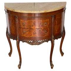 Antique French Commode in stile Luigi XVI con piano in marmo