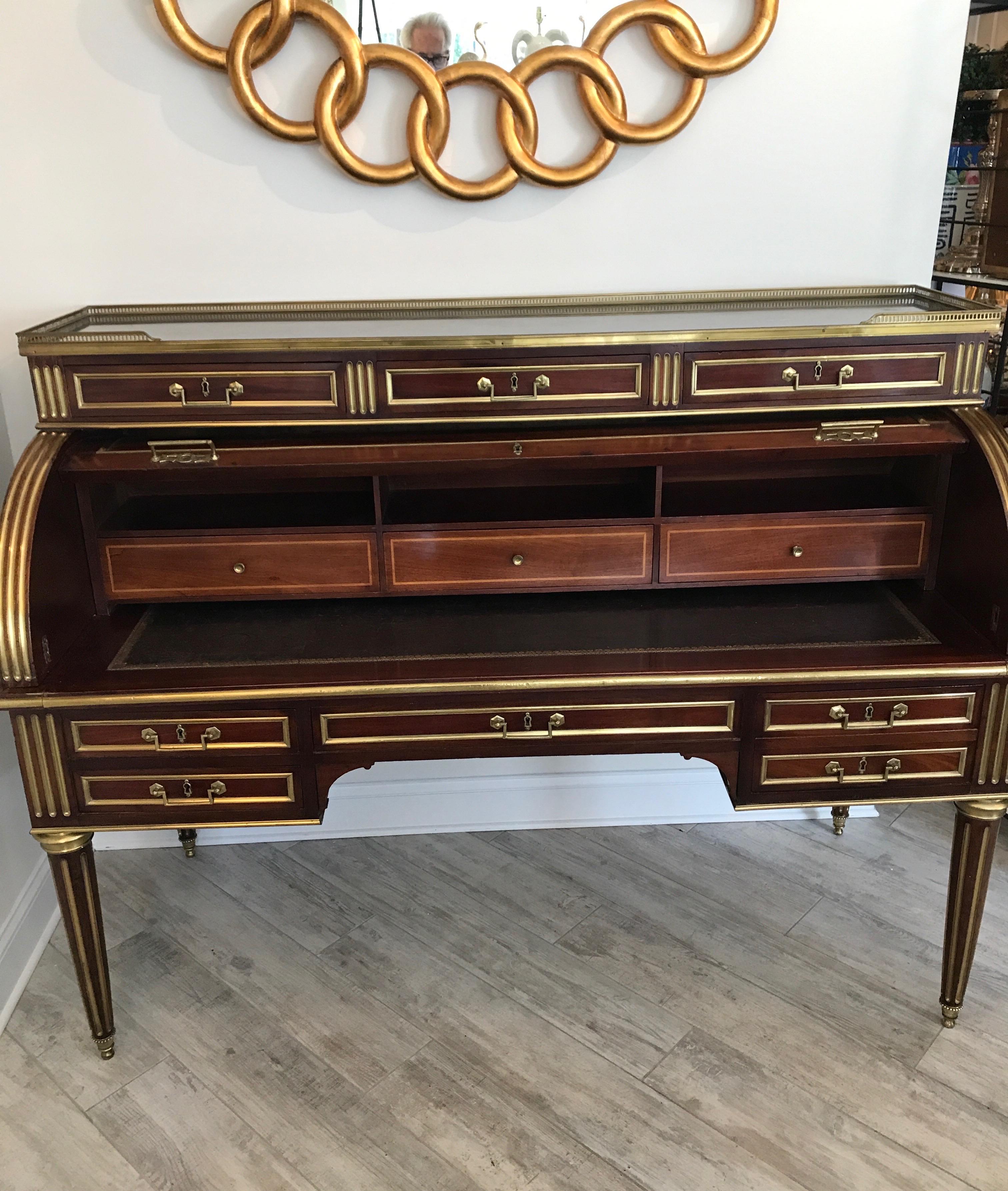 Antique French Louis XVI Style Cylinder Desk For Sale 6