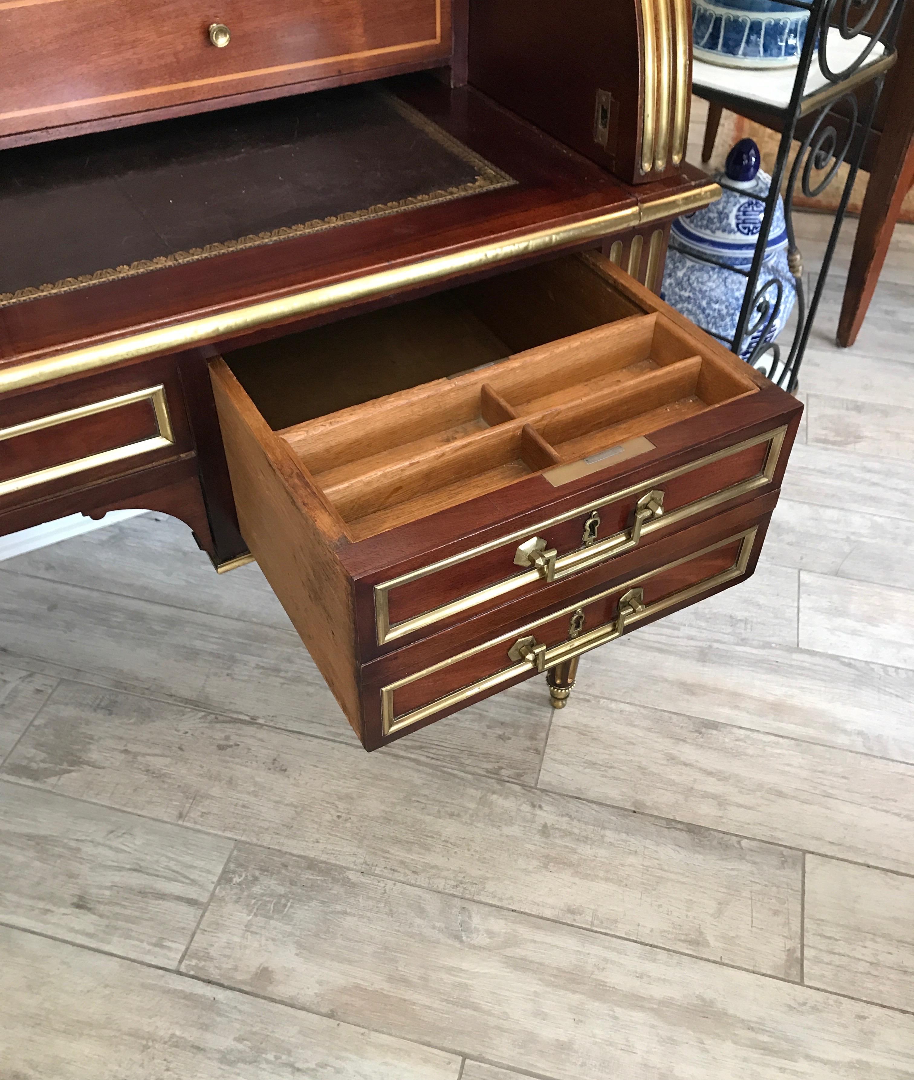 Antique French Louis XVI Style Cylinder Desk For Sale 2