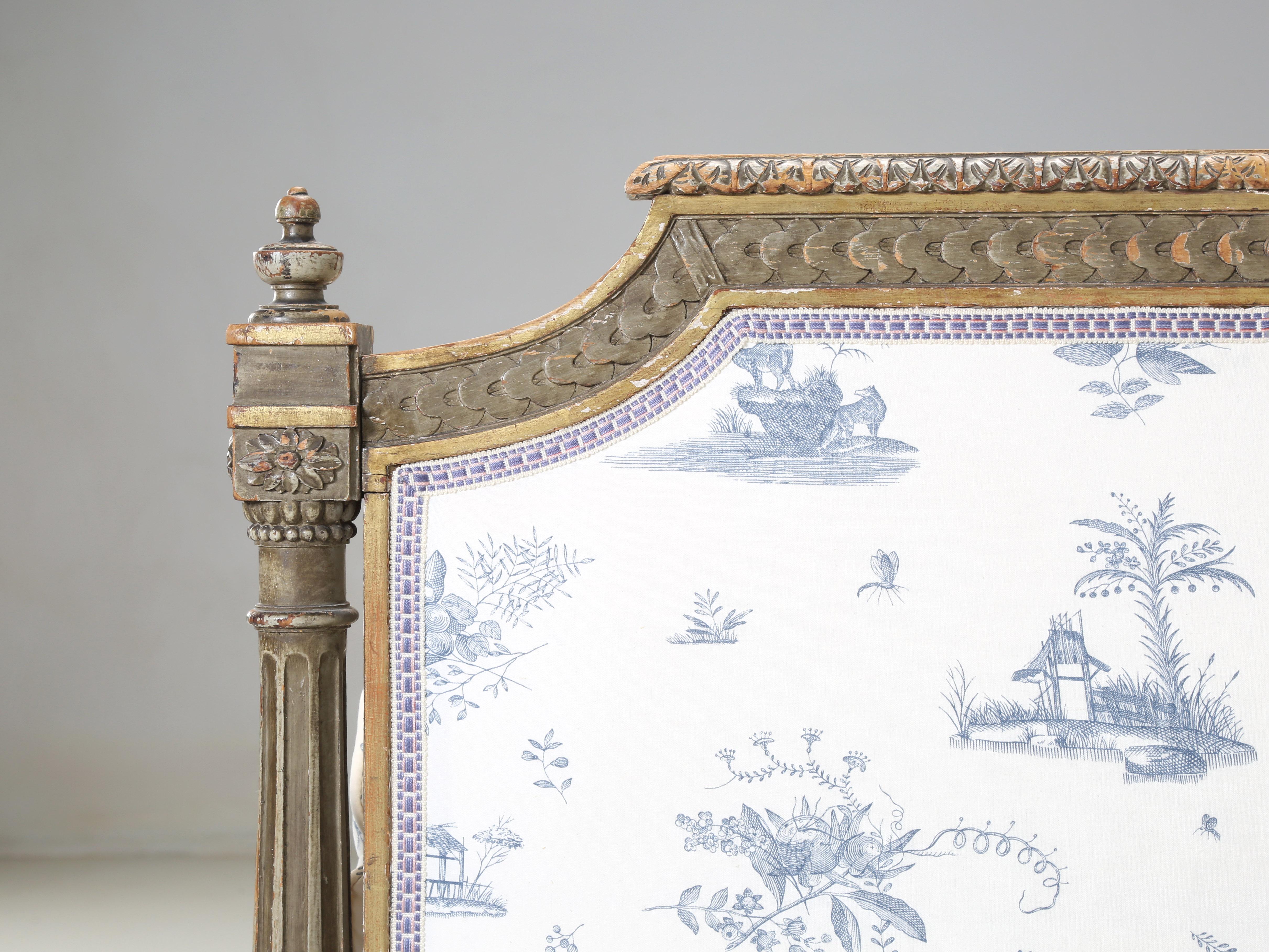 Antique French Louis XVI Style Daybed 1800’s All Original Paint and 24kt Gilding 5