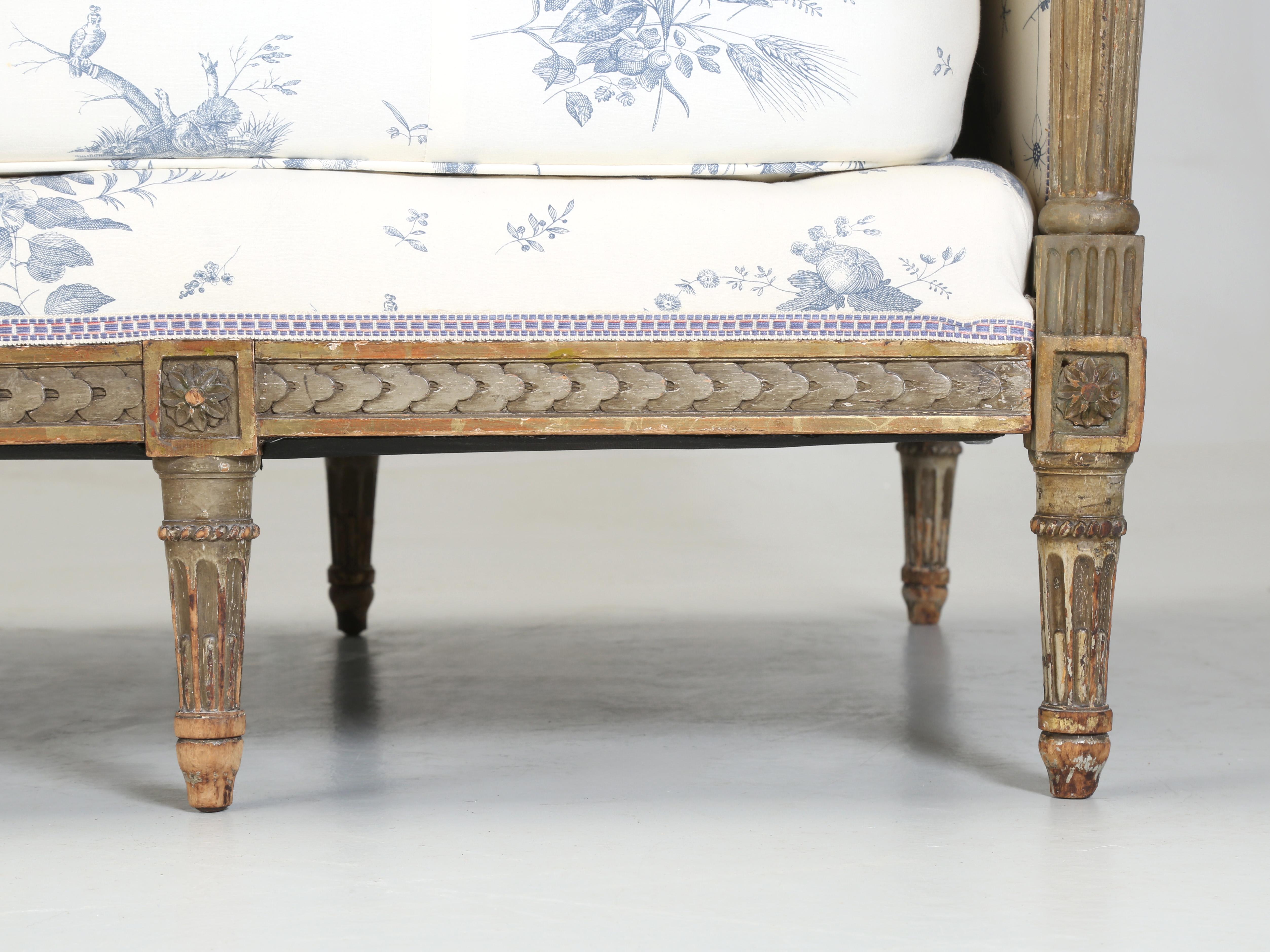 Antique French Louis XVI Style Daybed 1800’s All Original Paint and 24kt Gilding 6
