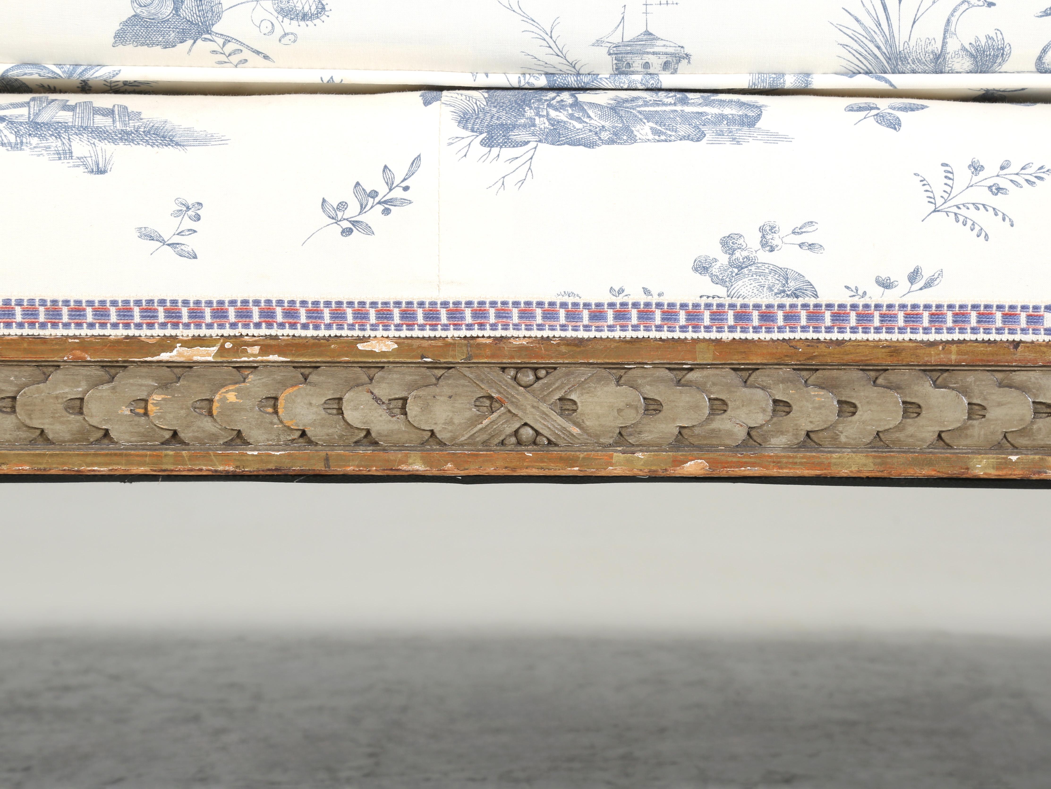 Antique French Louis XVI Style Daybed 1800’s All Original Paint and 24kt Gilding 8