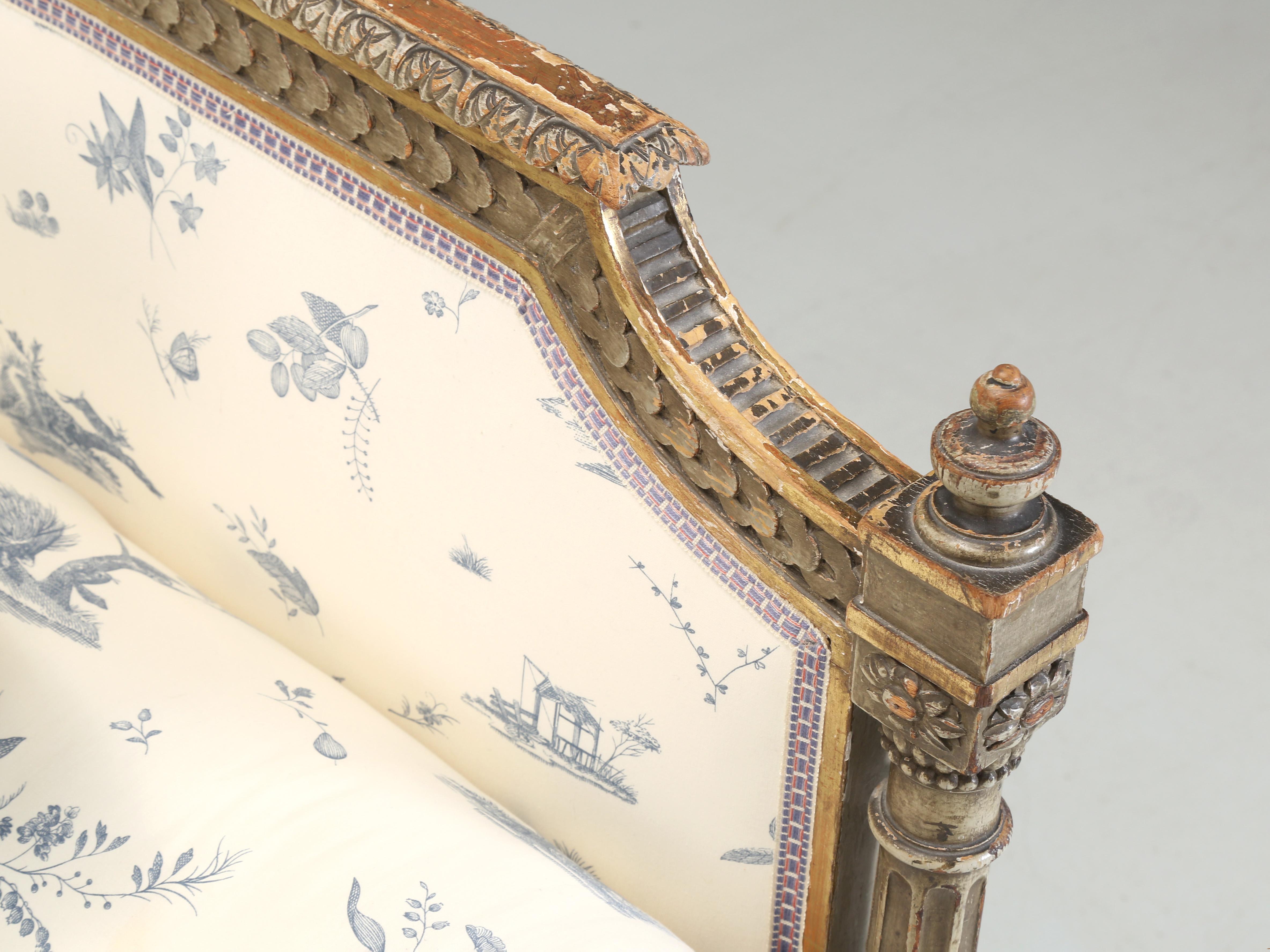 Antique French Louis XVI Style Daybed 1800’s All Original Paint and 24kt Gilding 1