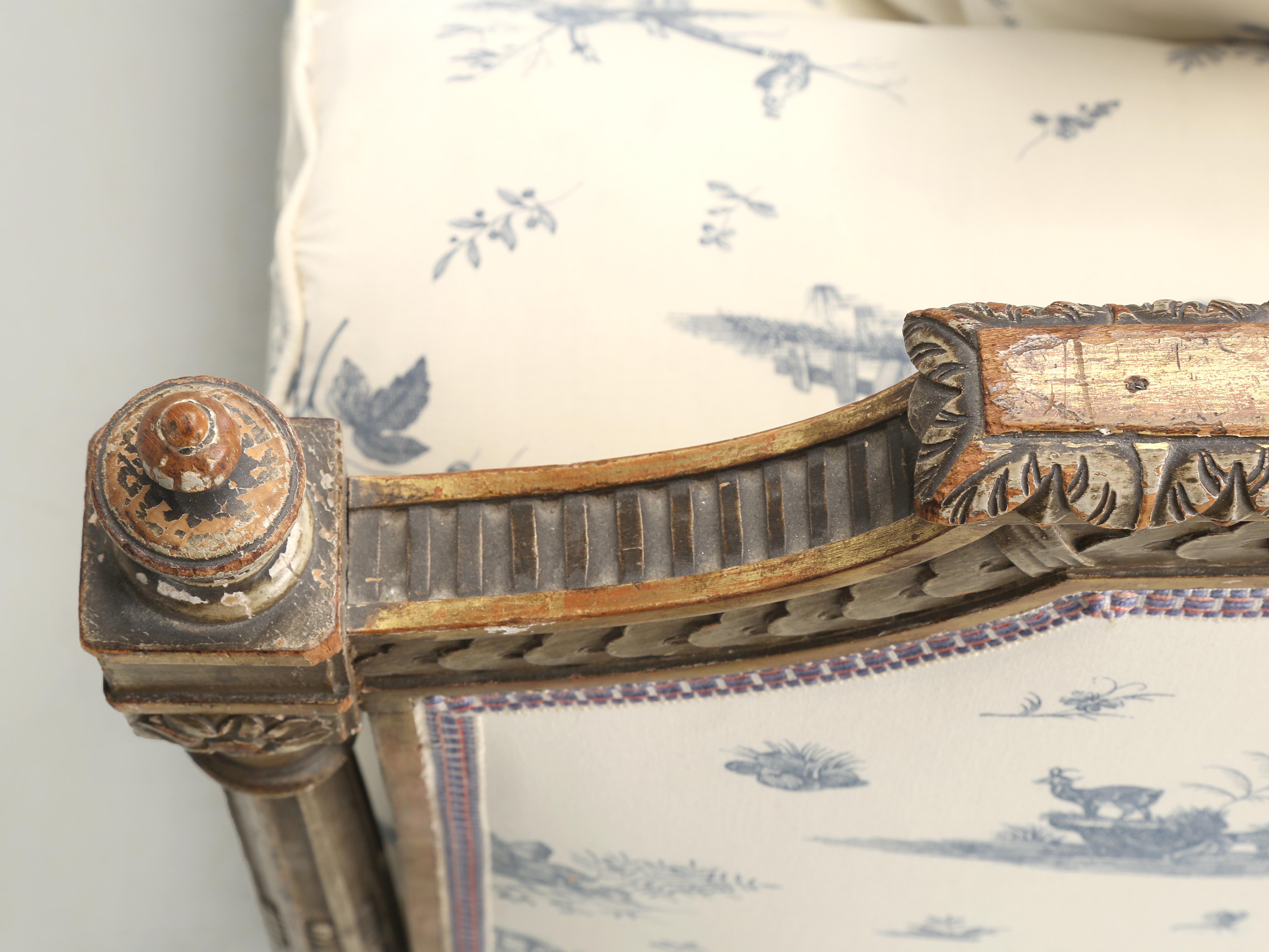 Antique French Louis XVI Style Daybed 1800’s All Original Paint and 24kt Gilding 2