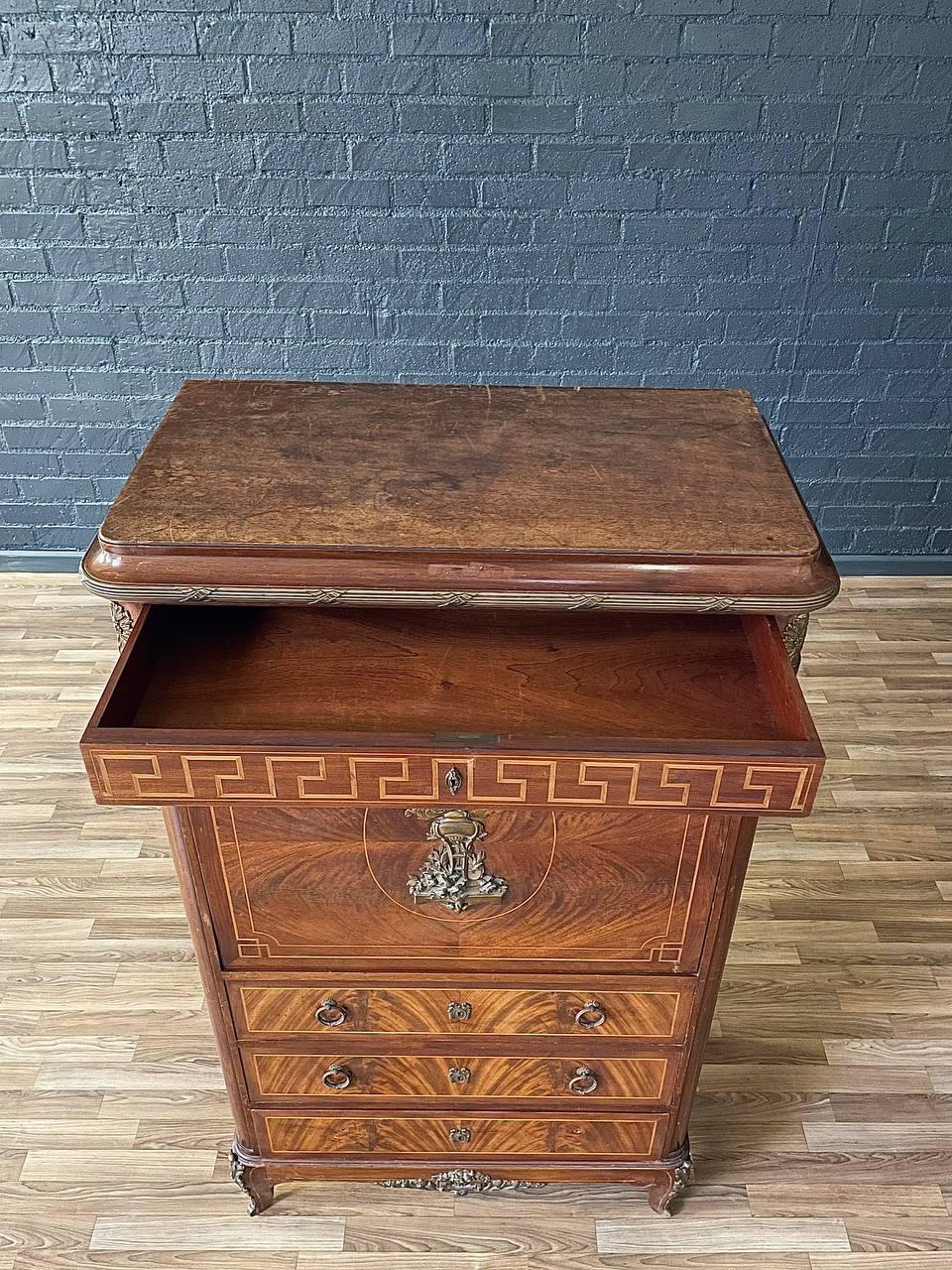 Luigi XVI Antique French Louis XVI Style Drop-Down Desk Cabinet in vendita
