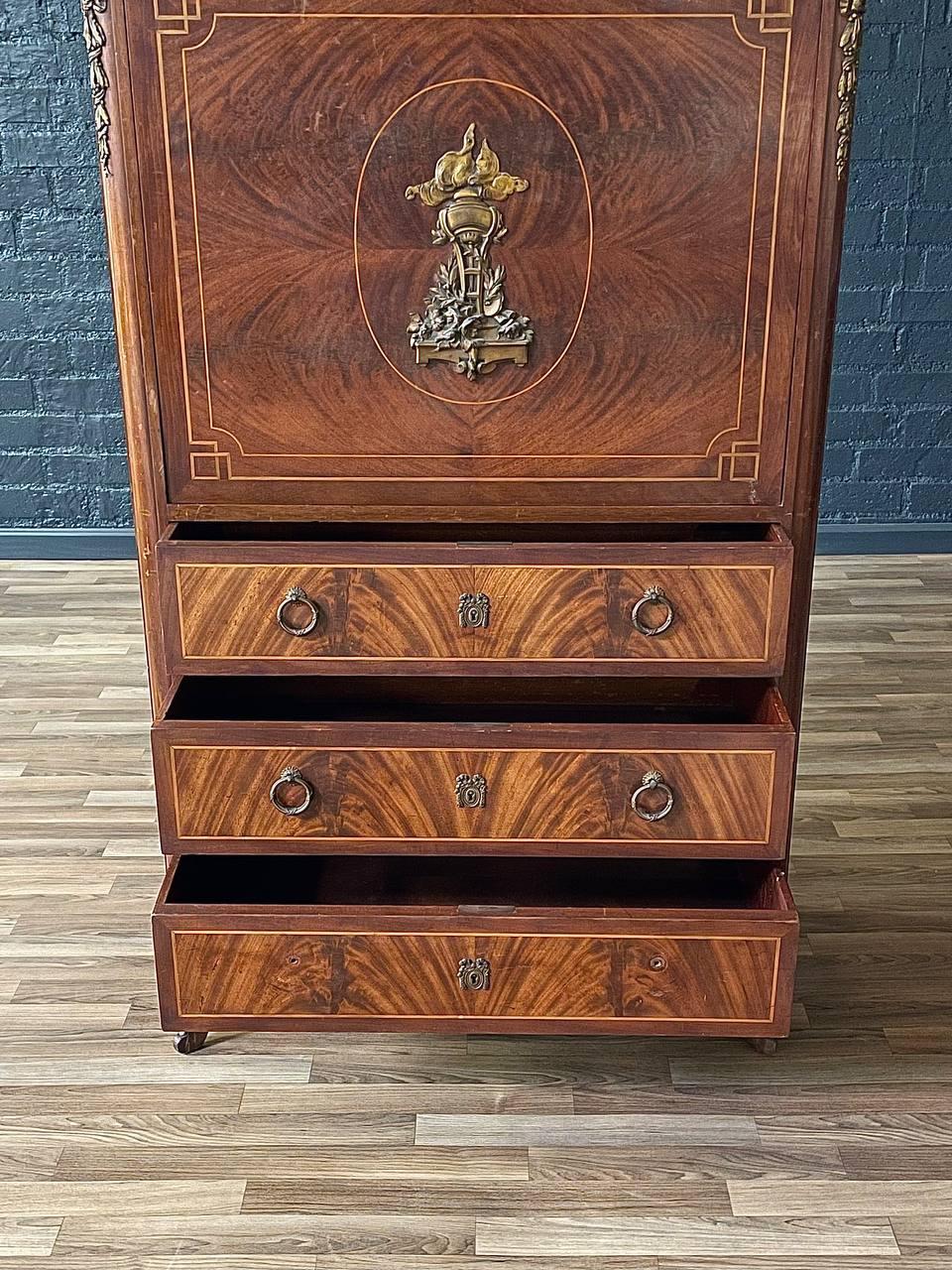 Antique French Louis XVI Style Drop-Down Desk Cabinet in vendita 1