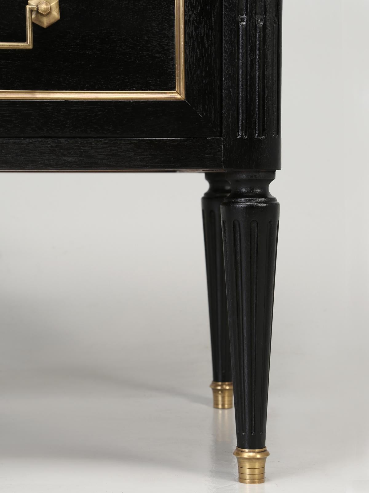Antique French Louis XVI Style Ebonized Commode with a Gorgeous Marble Top 13