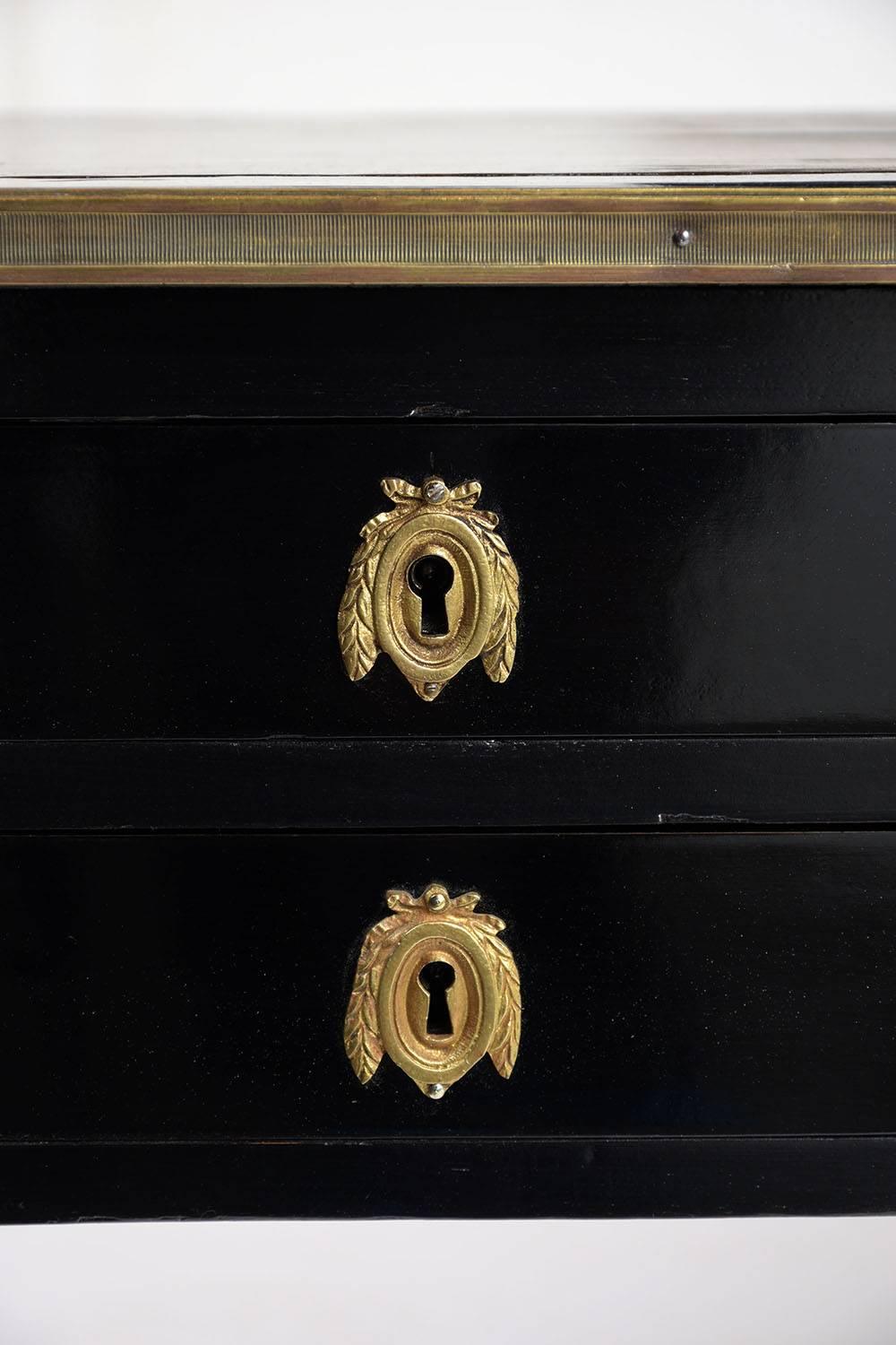 Antique French Louis XVI-Style Ebonized Desk 10
