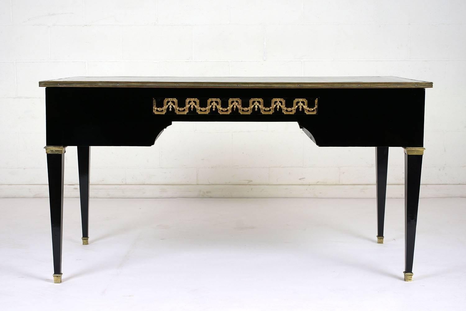 Antique French Louis XVI-Style Ebonized Desk 2