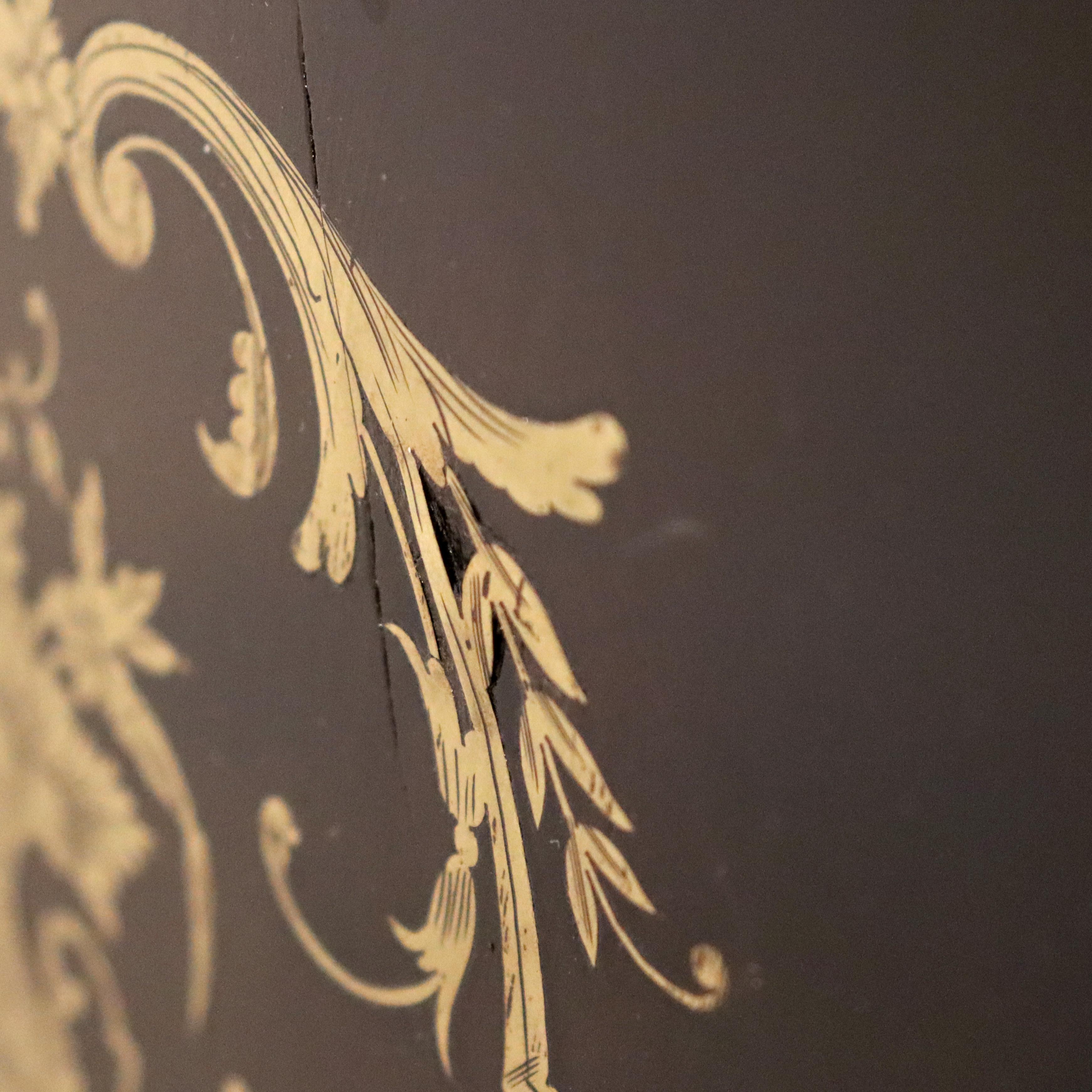 Antique French Louis XVI Style Ebonized & Gilt Bookcase With Ormolu Mounts 20thC en vente 6