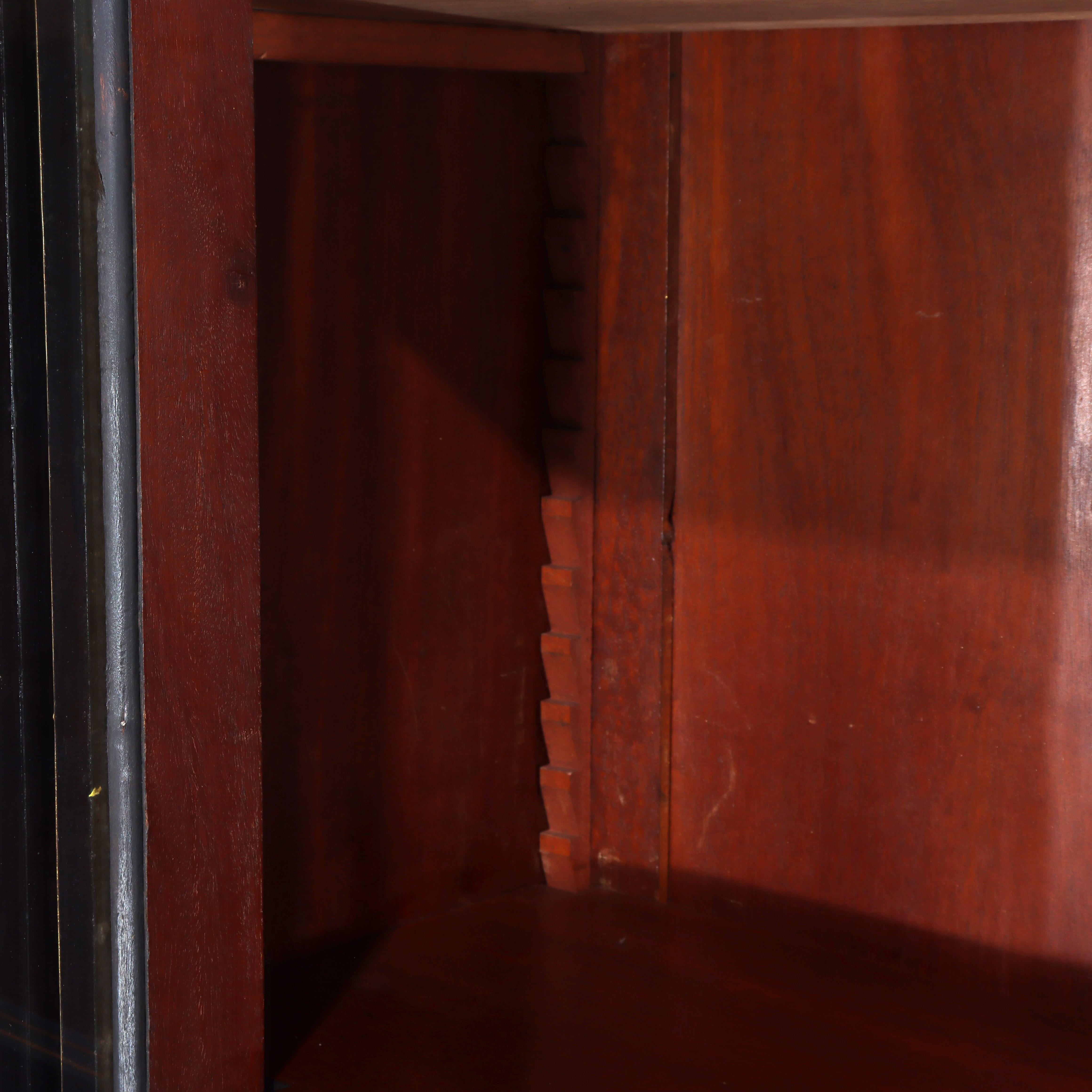 Antique French Louis XVI Style Ebonized & Gilt Bookcase With Ormolu Mounts 20thC en vente 2