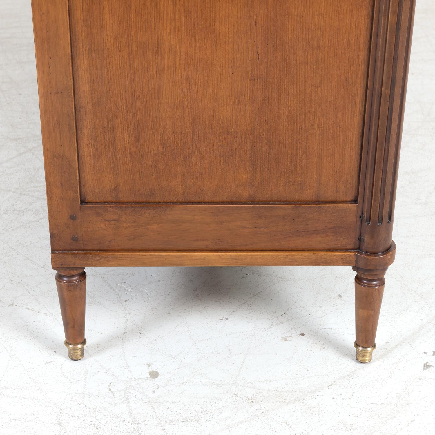 Antique French Louis XVI Style Enfilade Buffet in Solid Cherry with Brass Trim 14