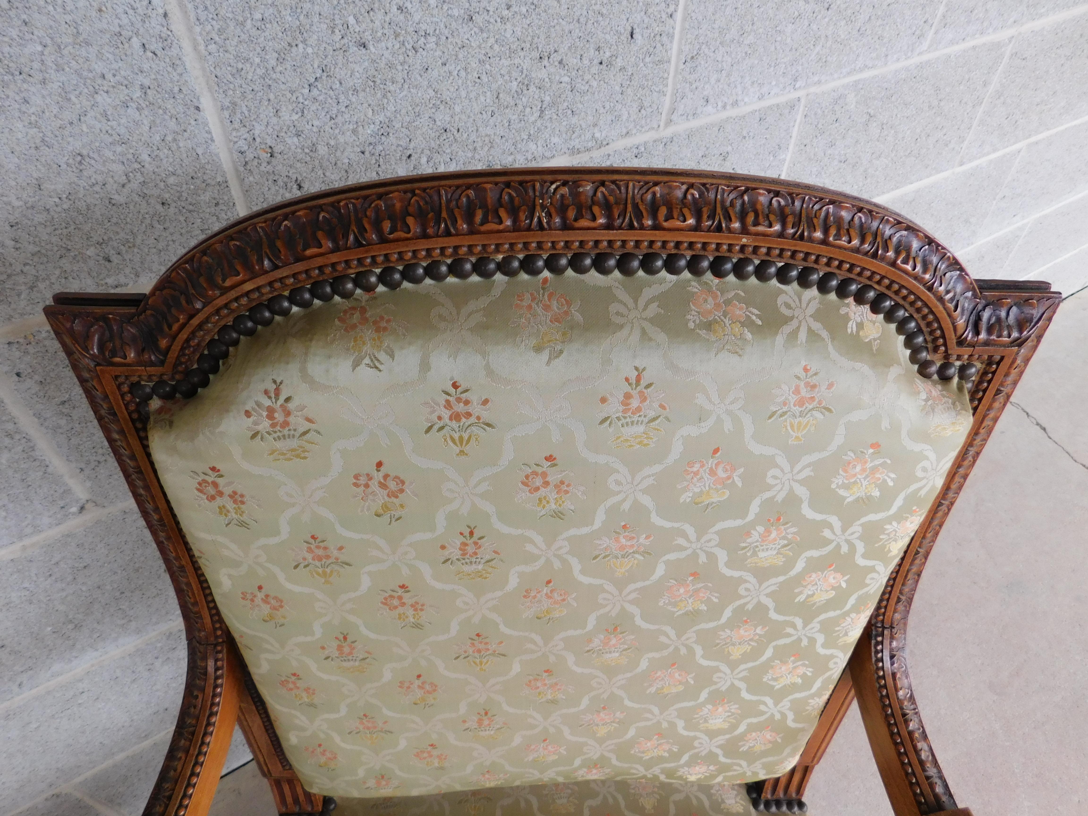 Antique French Louis XVI Style Fauteuil Chairs Late 19th Century, a Pair For Sale 3