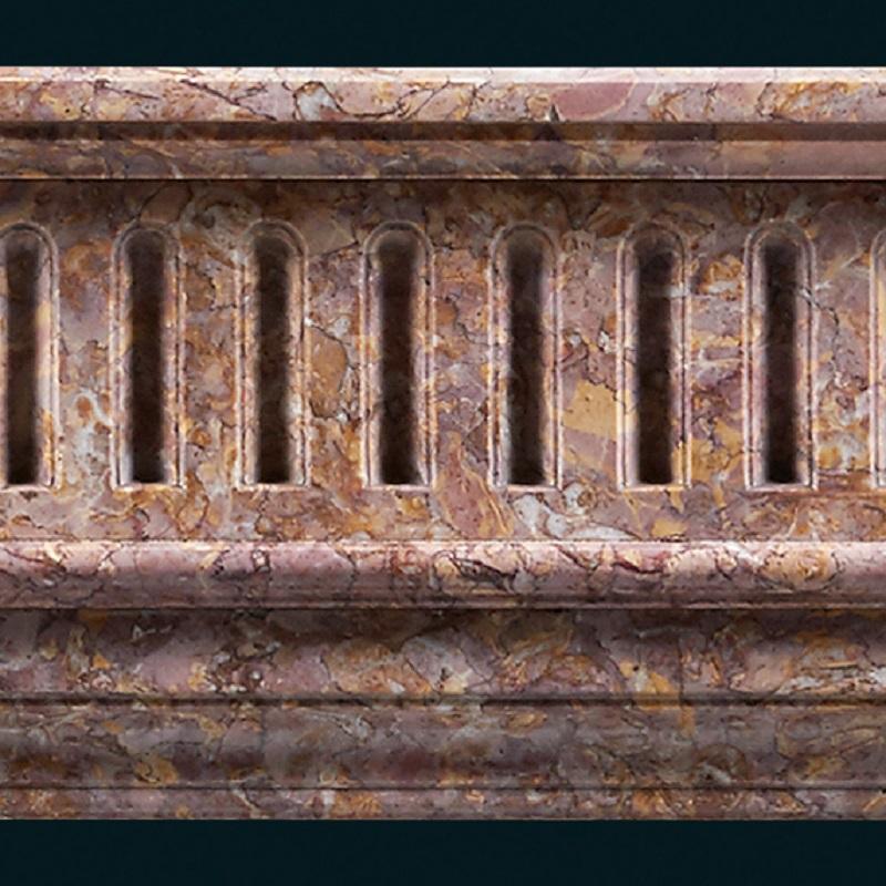 Antiker französischer Kaminsims im Louis-XVI.-Stil aus Brocatello-Marmor (Französisch) im Angebot