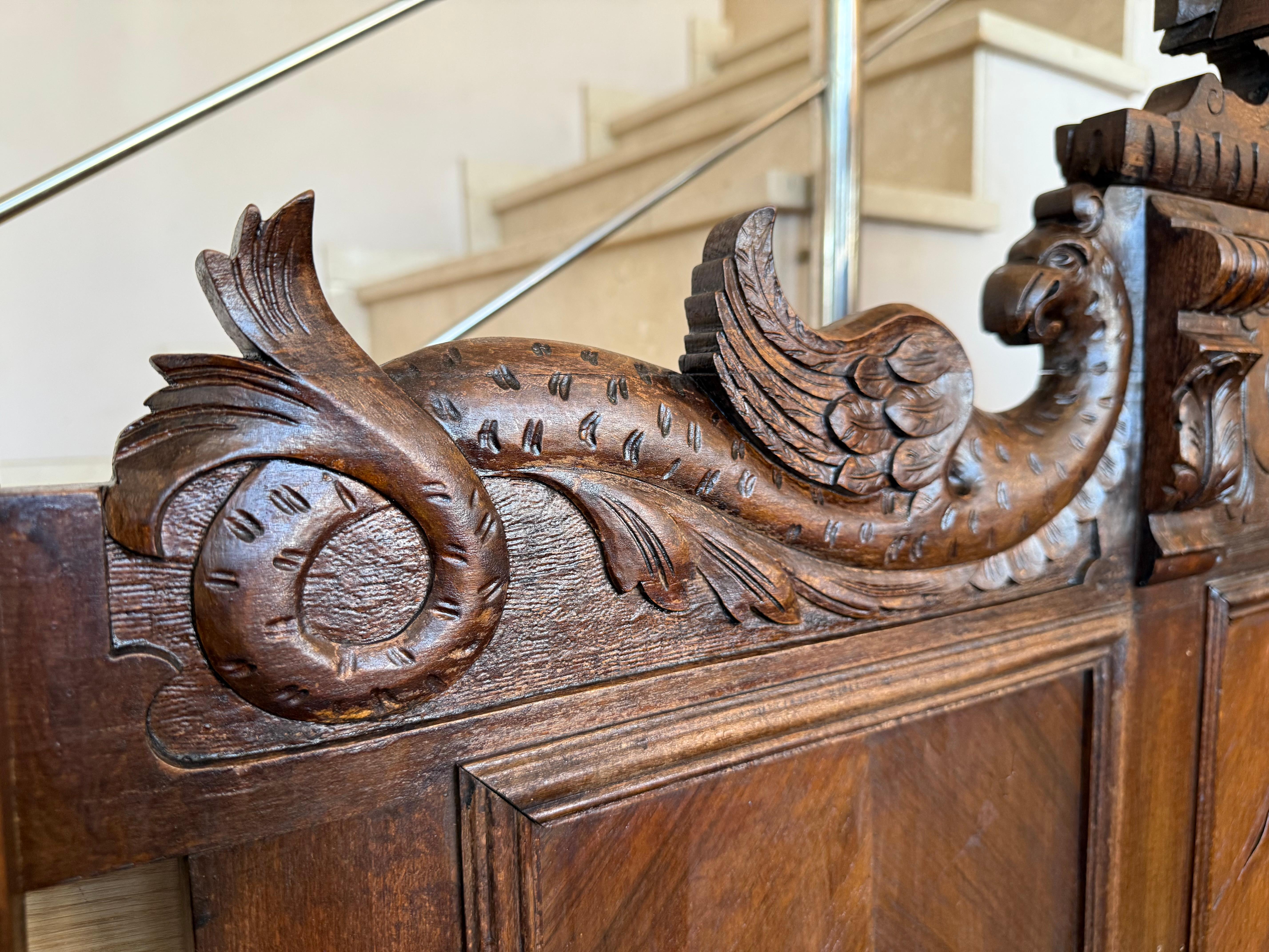 Antique French Louis XVI Full/Queen Size Rosewood Carved Bed Frame Baroque en vente 3