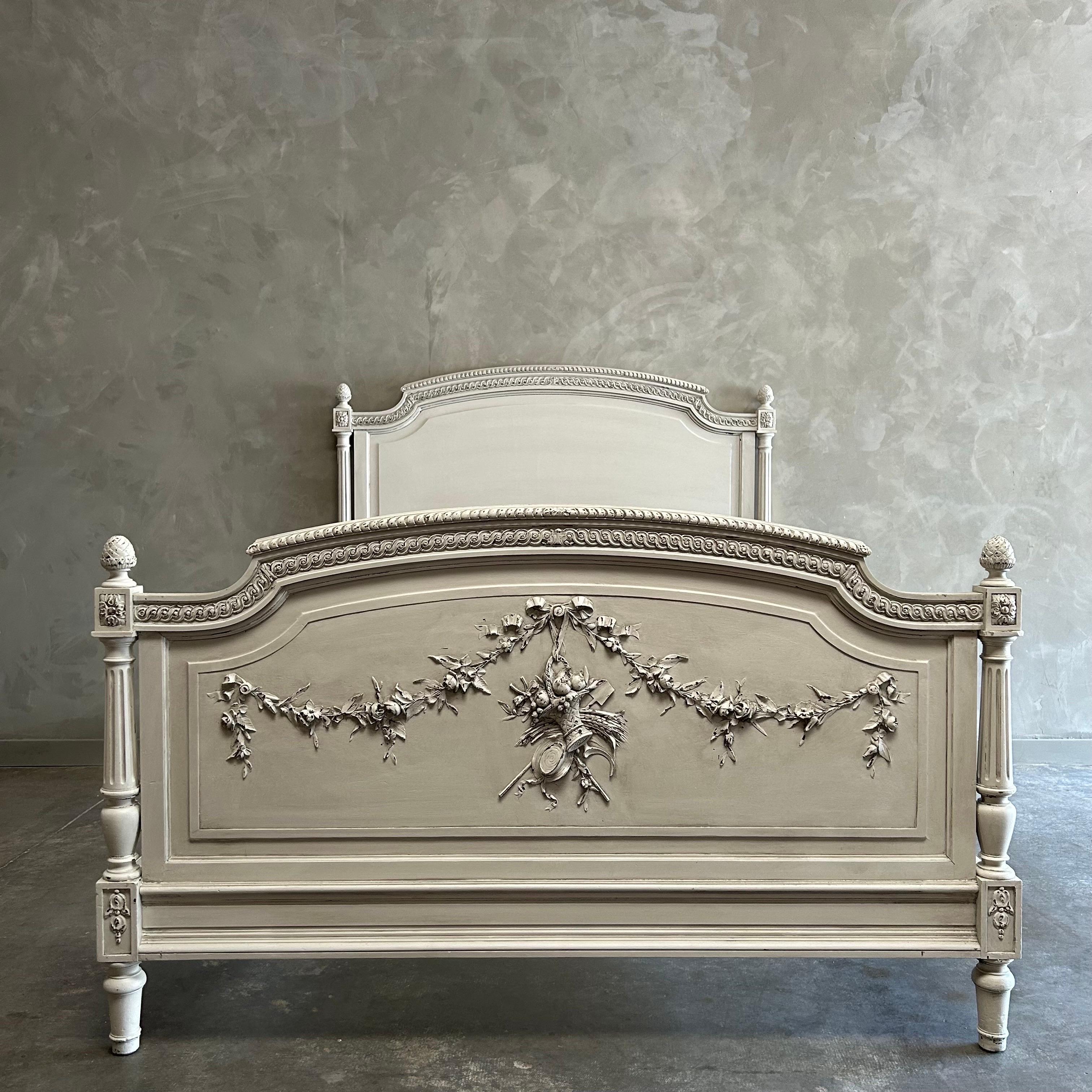 white antique bed