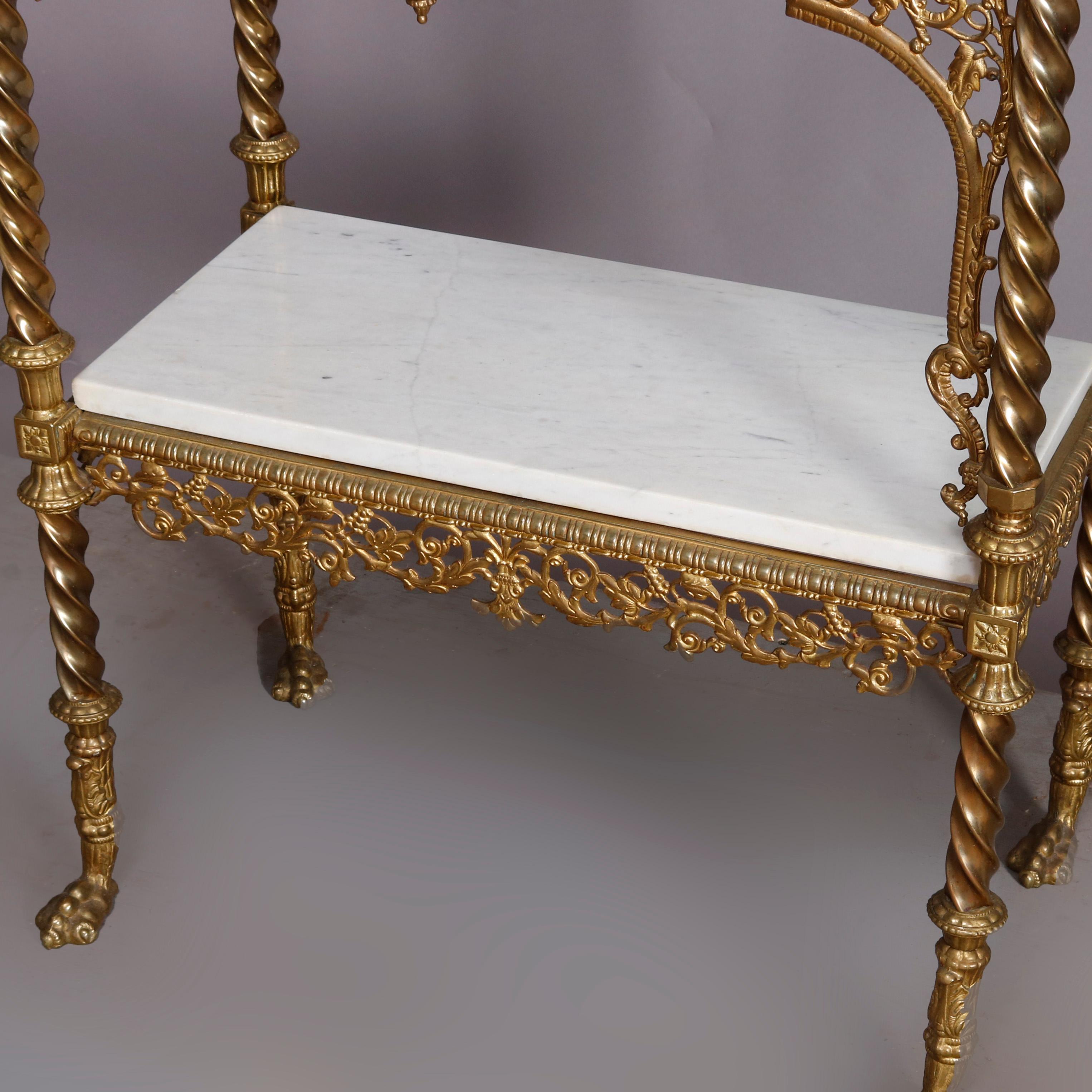 Antique French Louis XVI Style Gilt Bronze and Marble Mirrored Étagère 4